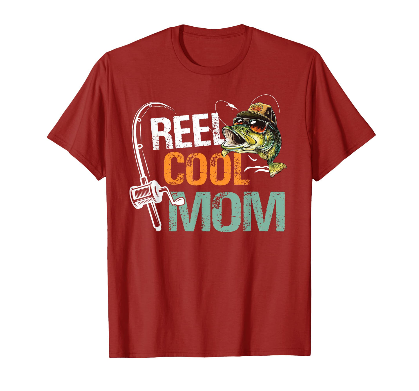 Reel Cool Mom Fishing Mom Birthday Vintage T-Shirt