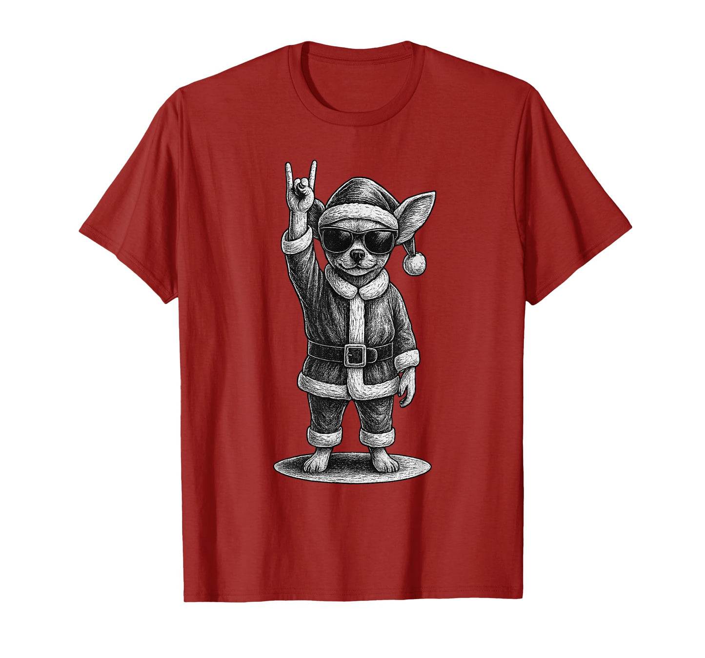 Chihuahua Rock Music Christmas Dog Lover T-Shirt