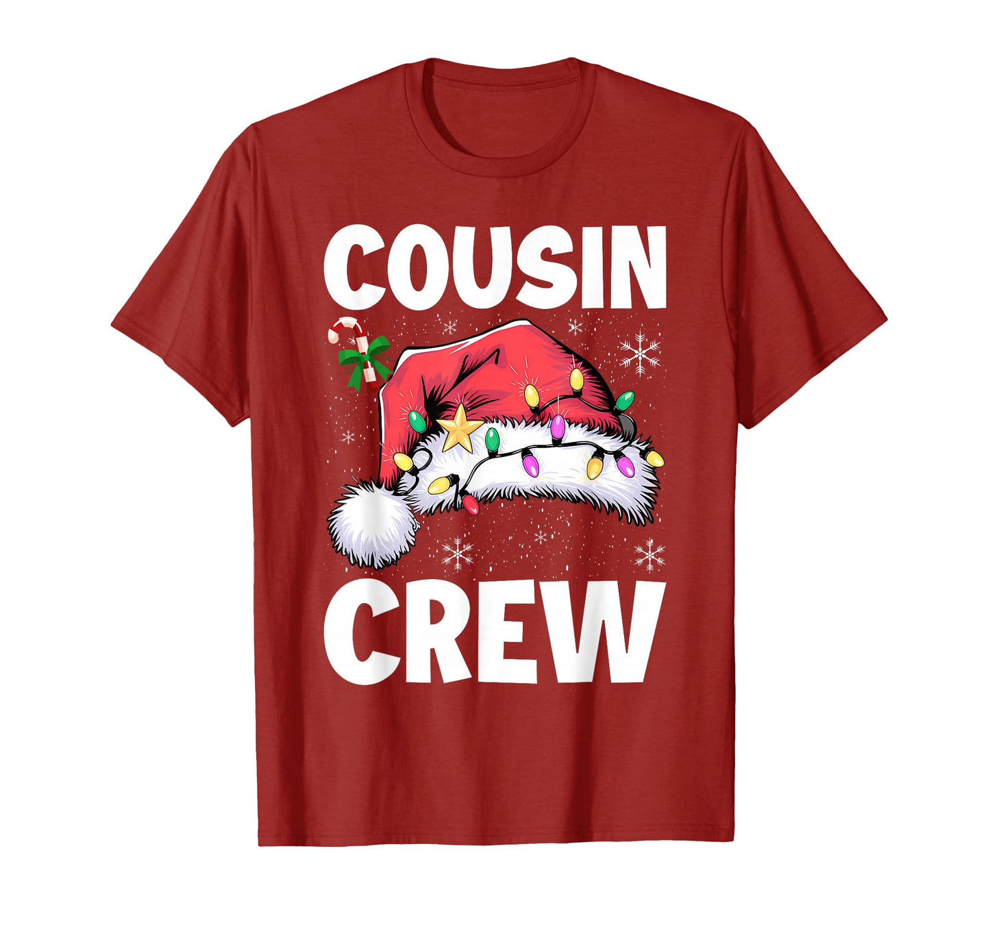 Christmas Cousin Crew Santa Hat Men Women Kids T-Shirt