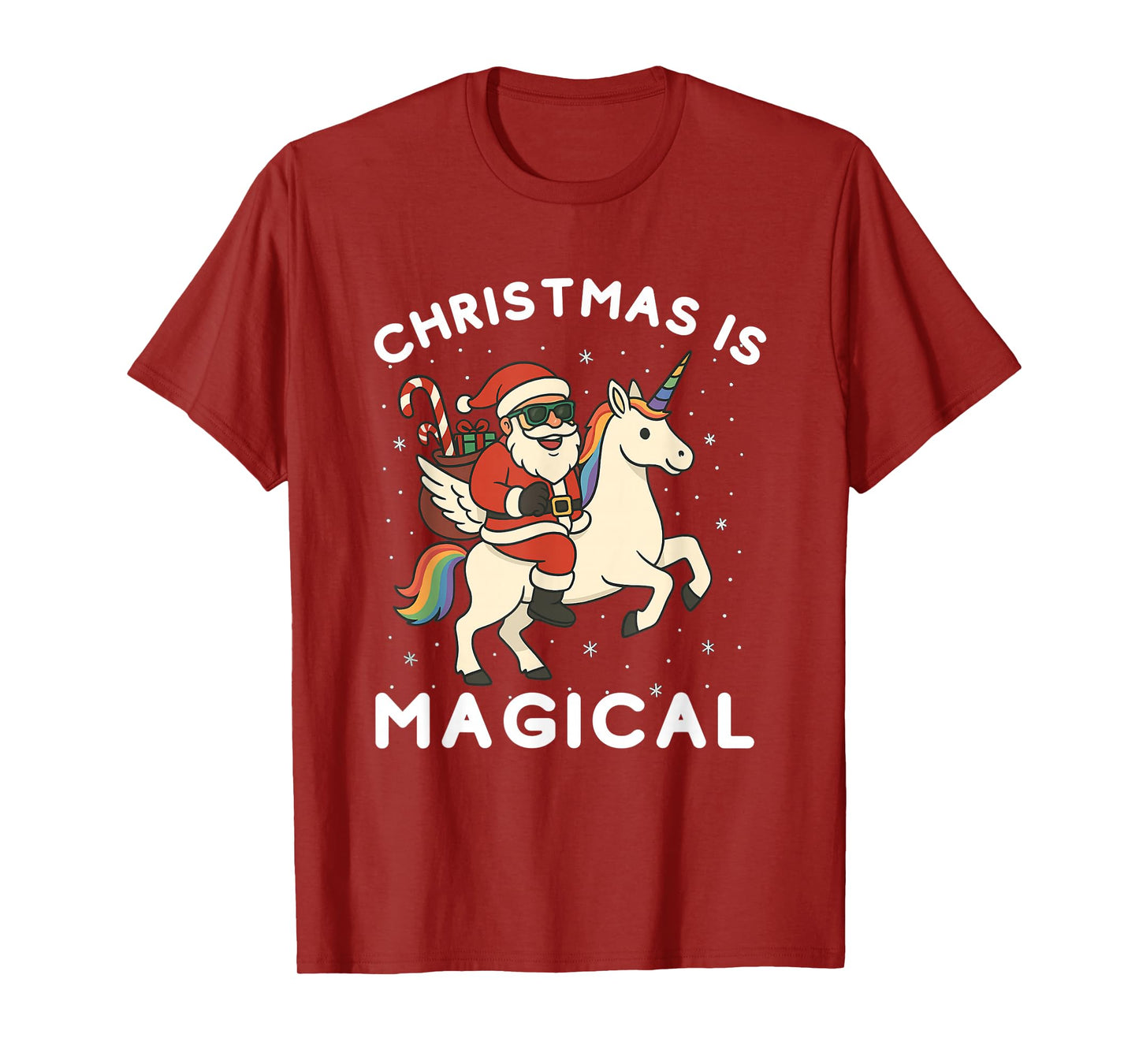 Christmas is Magical Santa Riding A Unicorn T-Shirt