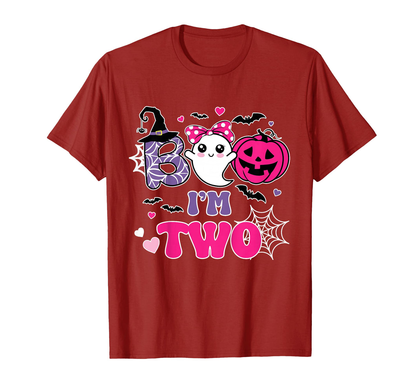 Kids Halloween Ghost Boo I'm Two 2nd Birthday Party Groovy T-Shirt