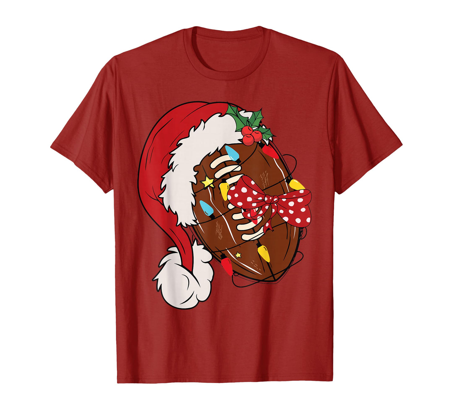 Funny American Football Santa Christmas Men Women Kid T-Shirt