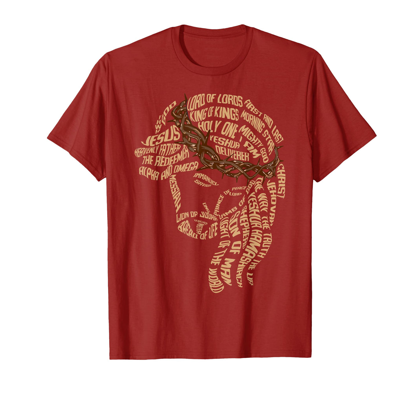 Names of Jesus Christ Face Christian Gospel Religious Bible T-Shirt