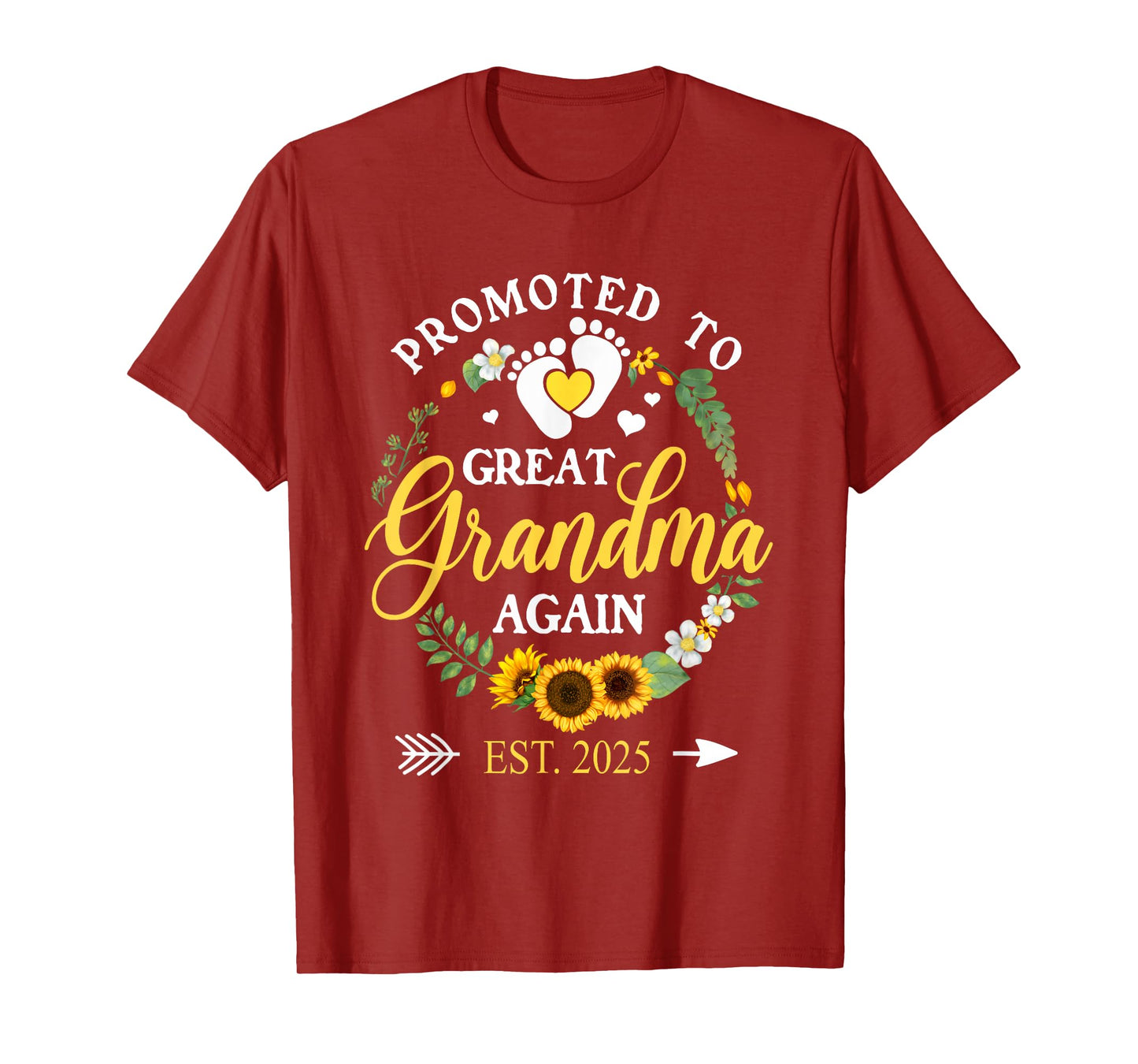 Promoted to Great Grandma Again 2025 Pregnancy Announcement T-Shirt