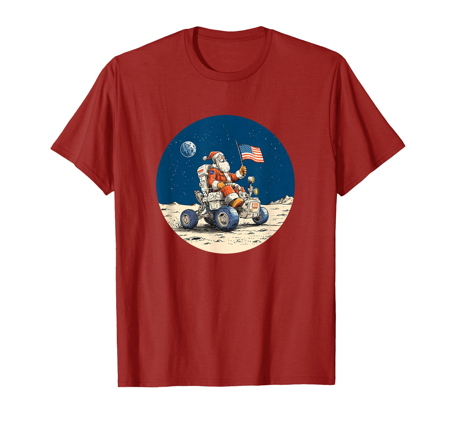 Santa Claus Space Look for Christmas on Moon Costume T-Shirt