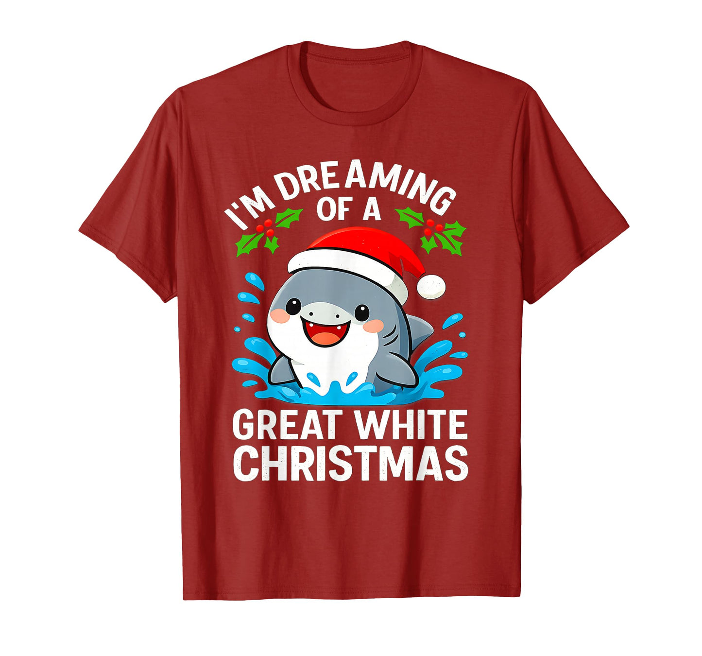 Great White Christmas Shark Funny Santa Holiday Pun Humor T-Shirt