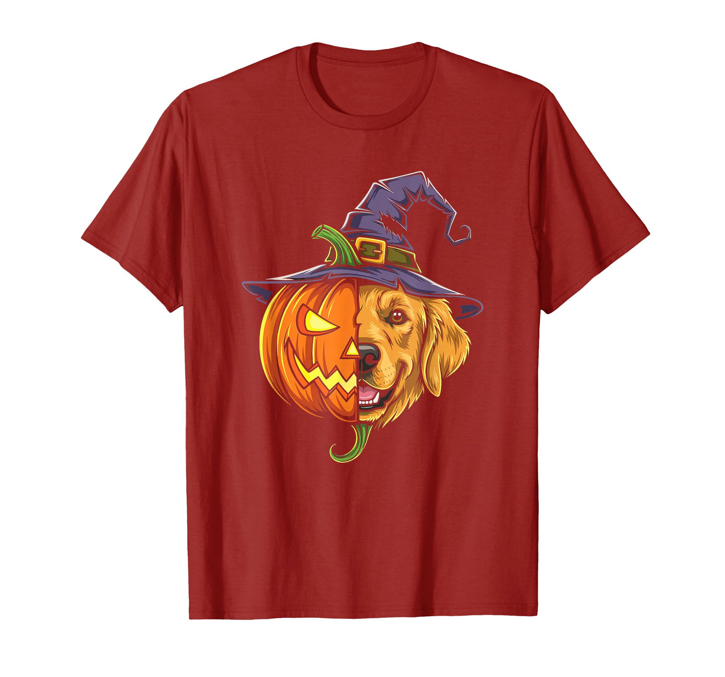 Golden Retriever Pumpkin Jack O Lantern Halloween Kids Mens T-Shirt