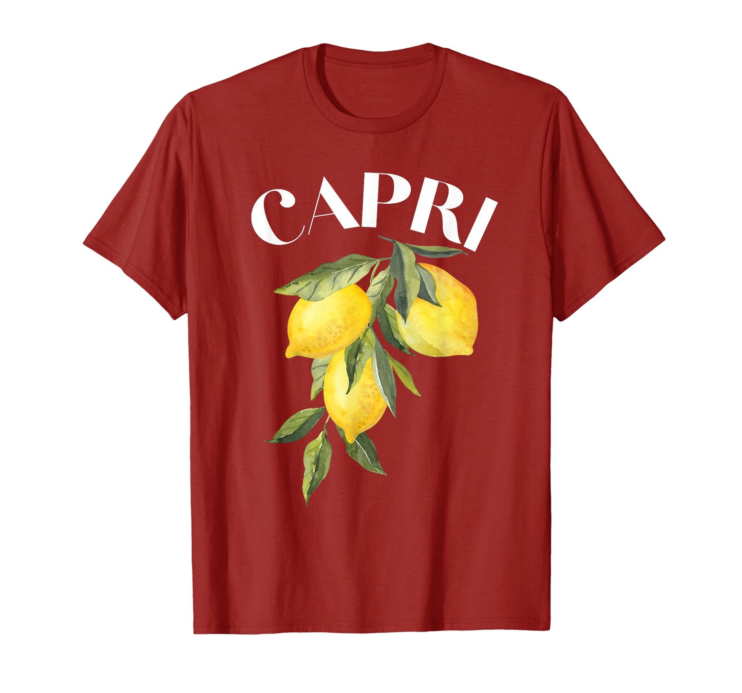 Capri Lemon Art Italian Fruit Lover Italy Island Vintage T-Shirt