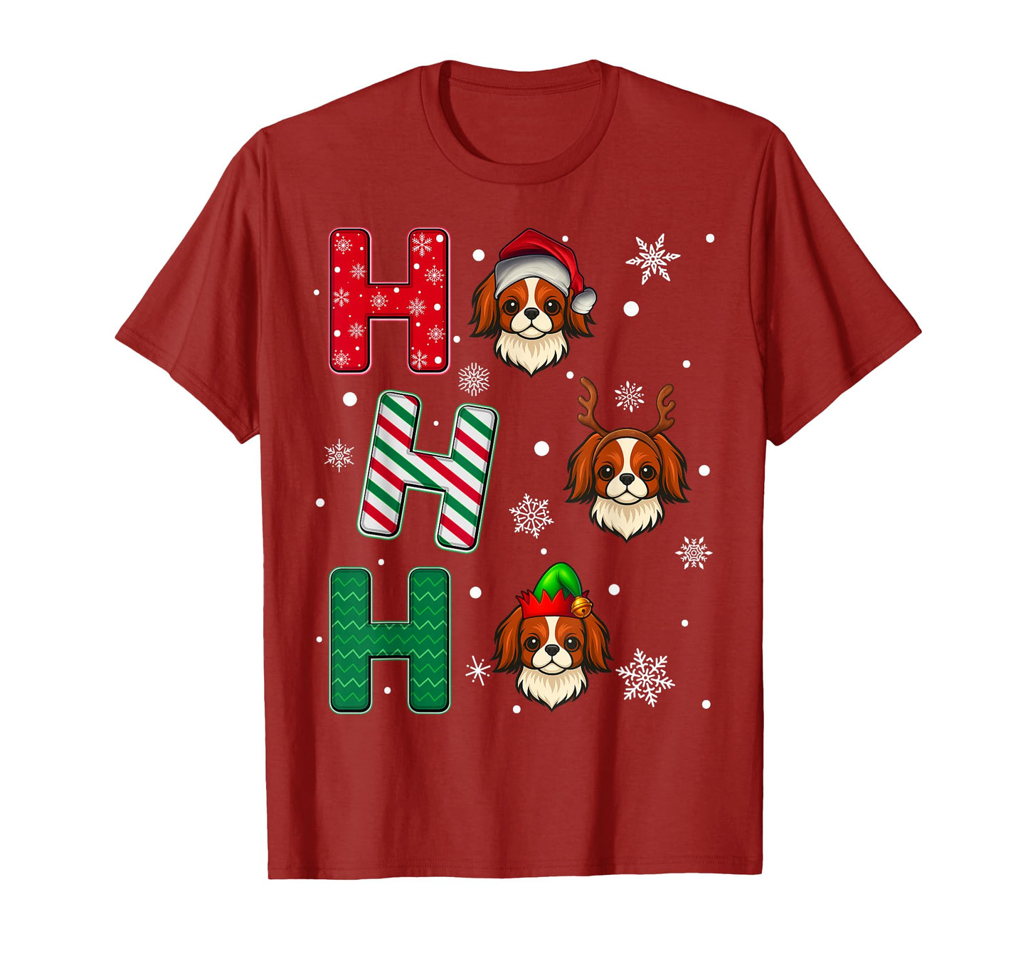Ho Ho Ho Japanese Chin Dog Lover Christmas Santa Elf Xmas T-Shirt