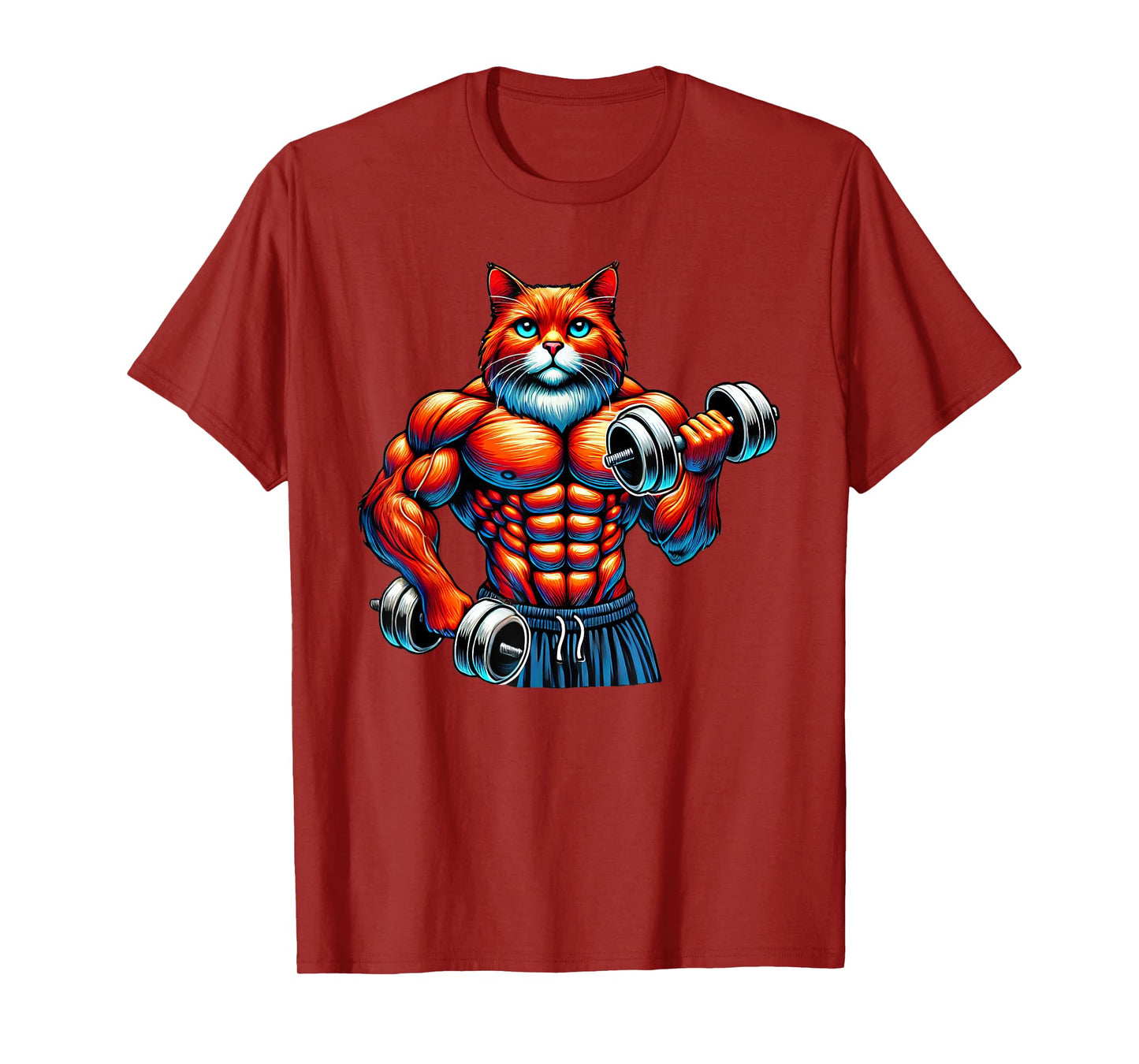Cat Powerlifting Weightlifting Gym Workout T-Shirt for Men Women