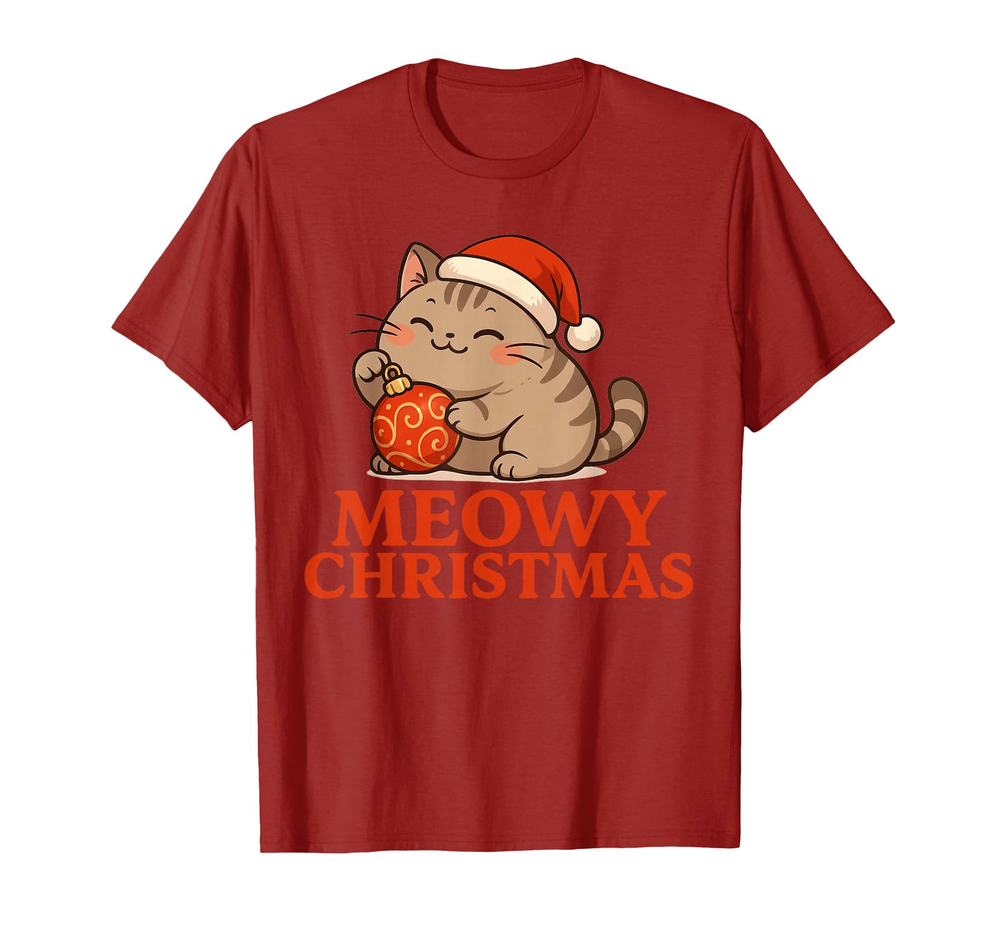 Chonky Cat Kawaii Kitten Meowy Christmas Anime T-Shirt