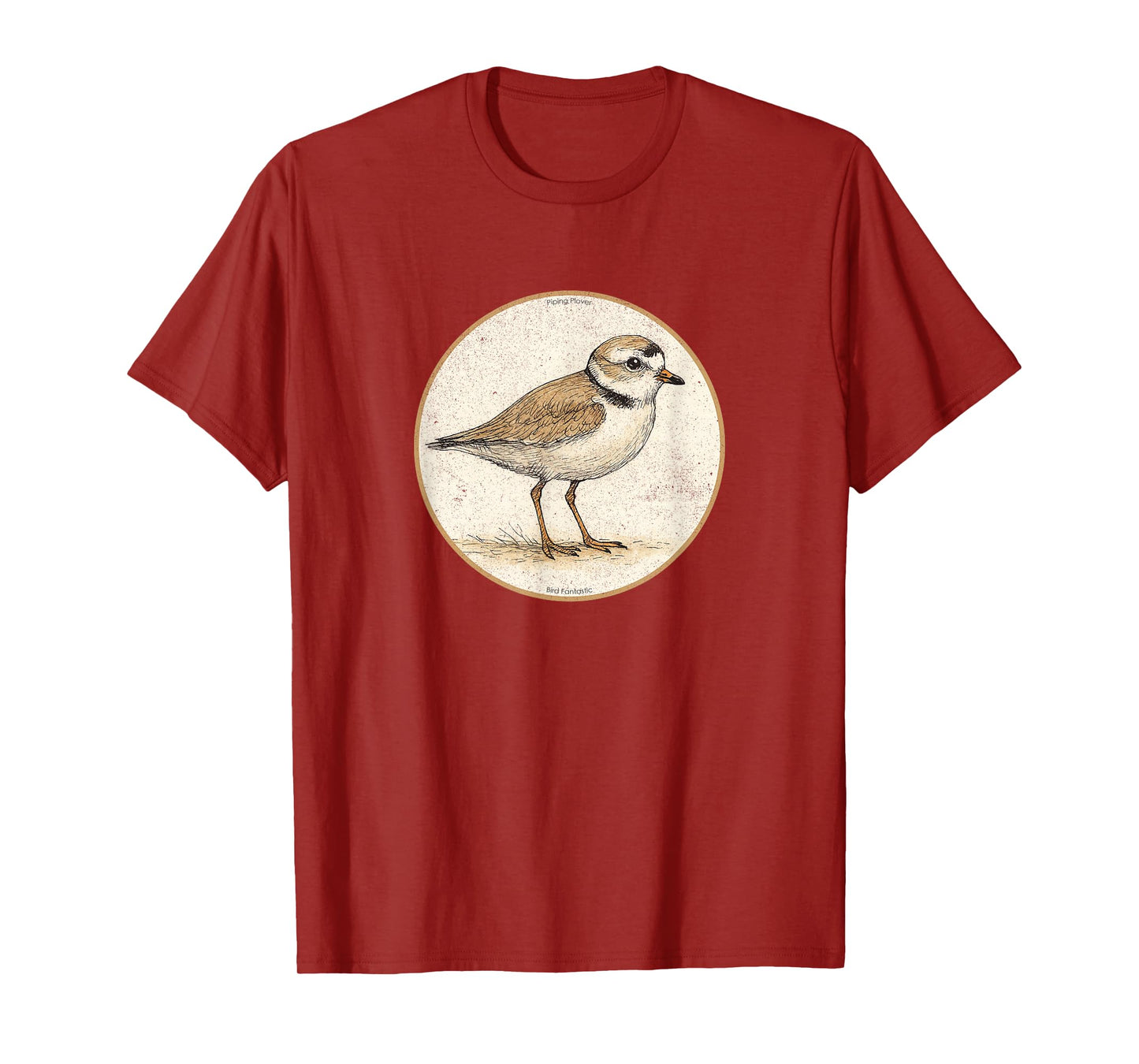 Colorful Retro Piping Plover Bird Design T-Shirt