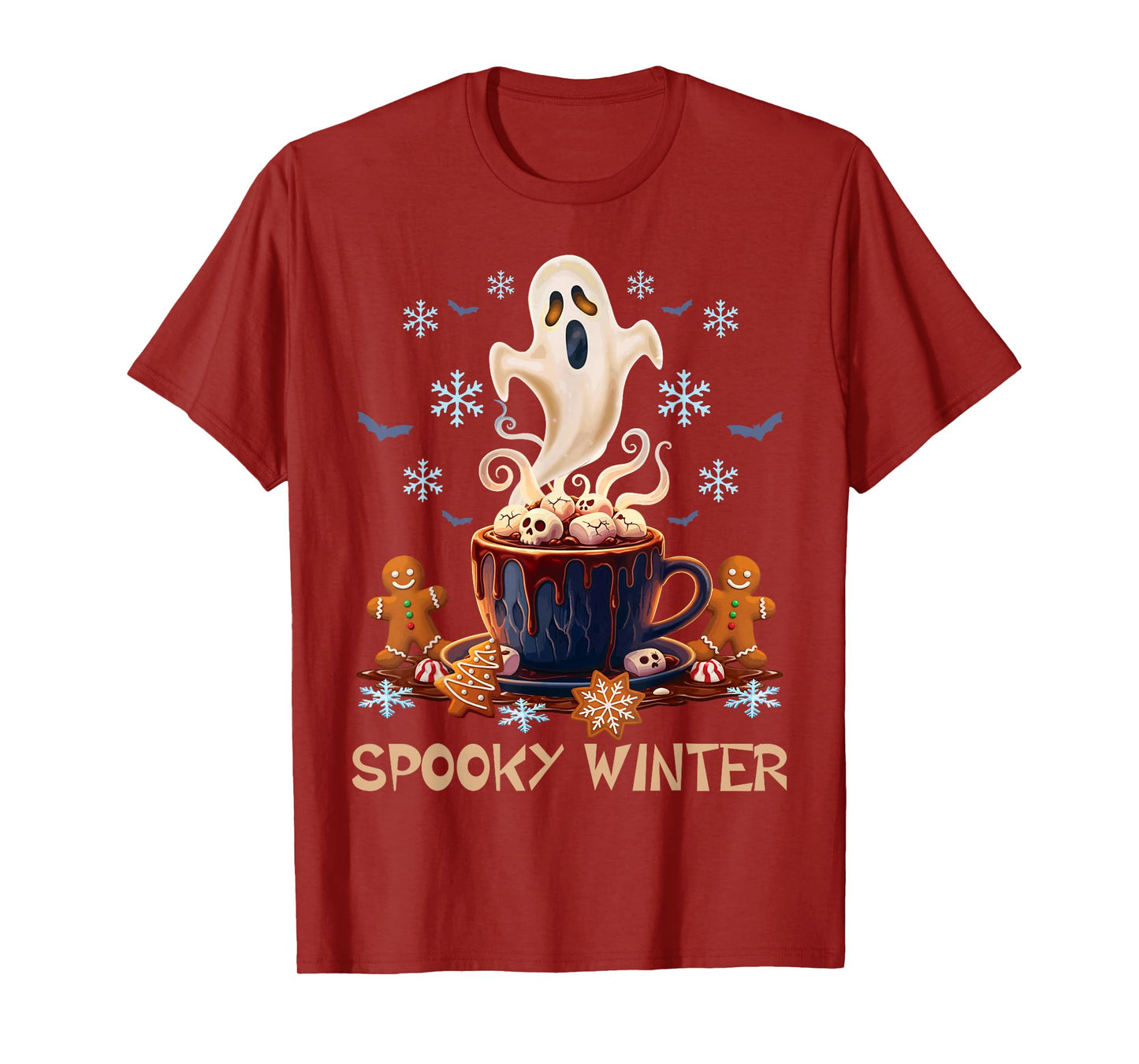 Spooky Winter Halloween Scary Christmas Ghost Winterween T-Shirt