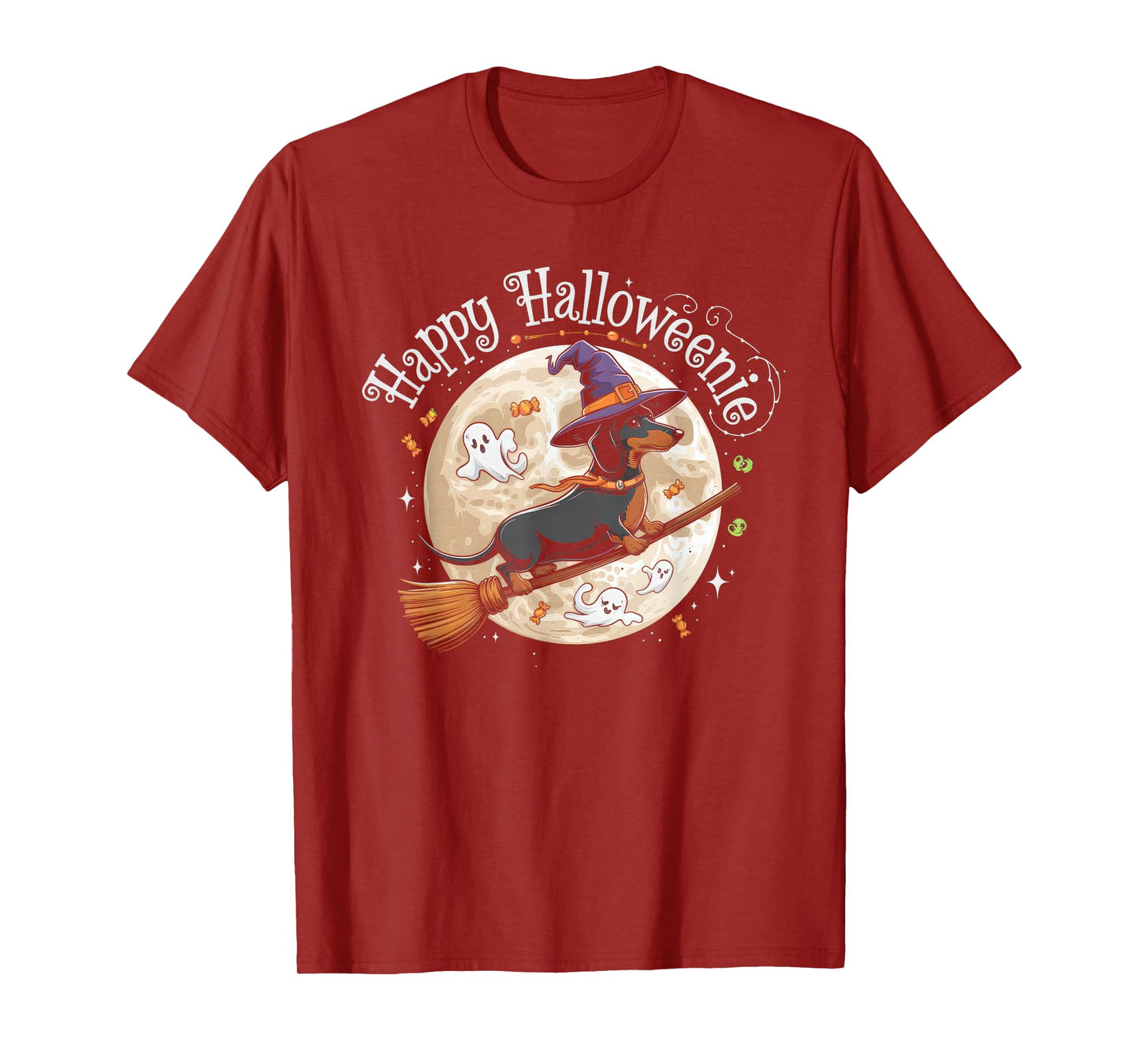 Happy Halloweenie Tshirt Women Men Wiener Monster Party T-Shirt