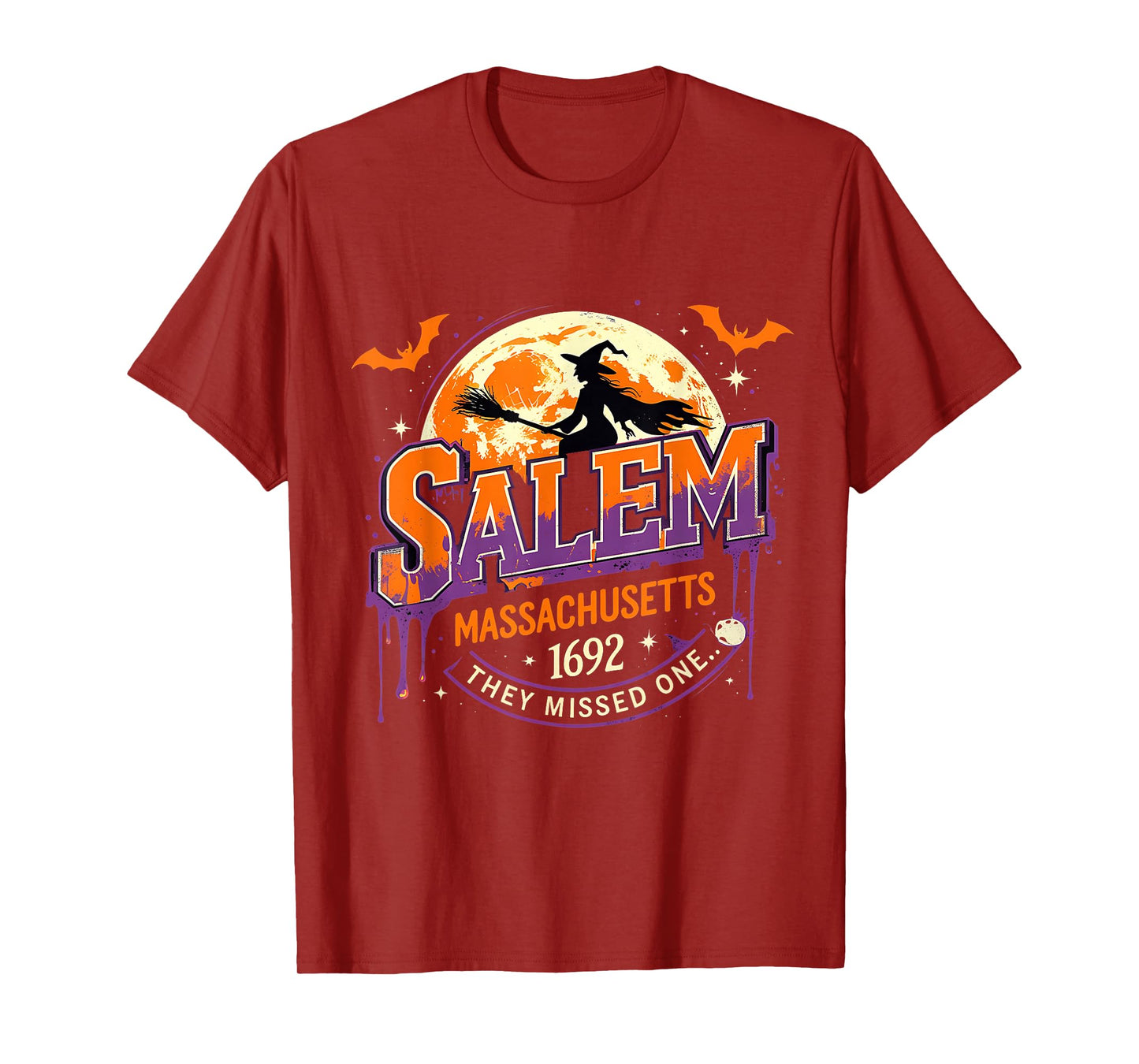 Salem 1692 Witch Retro Halloween Gothic Design T-Shirt