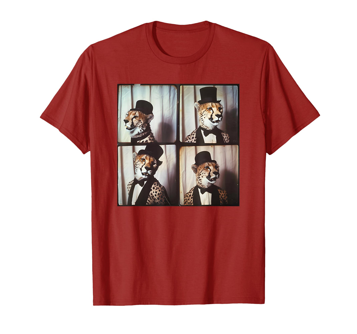 Cheetah In Suit Love Cheetahs Funny Zoo Animal Photobooth T-Shirt