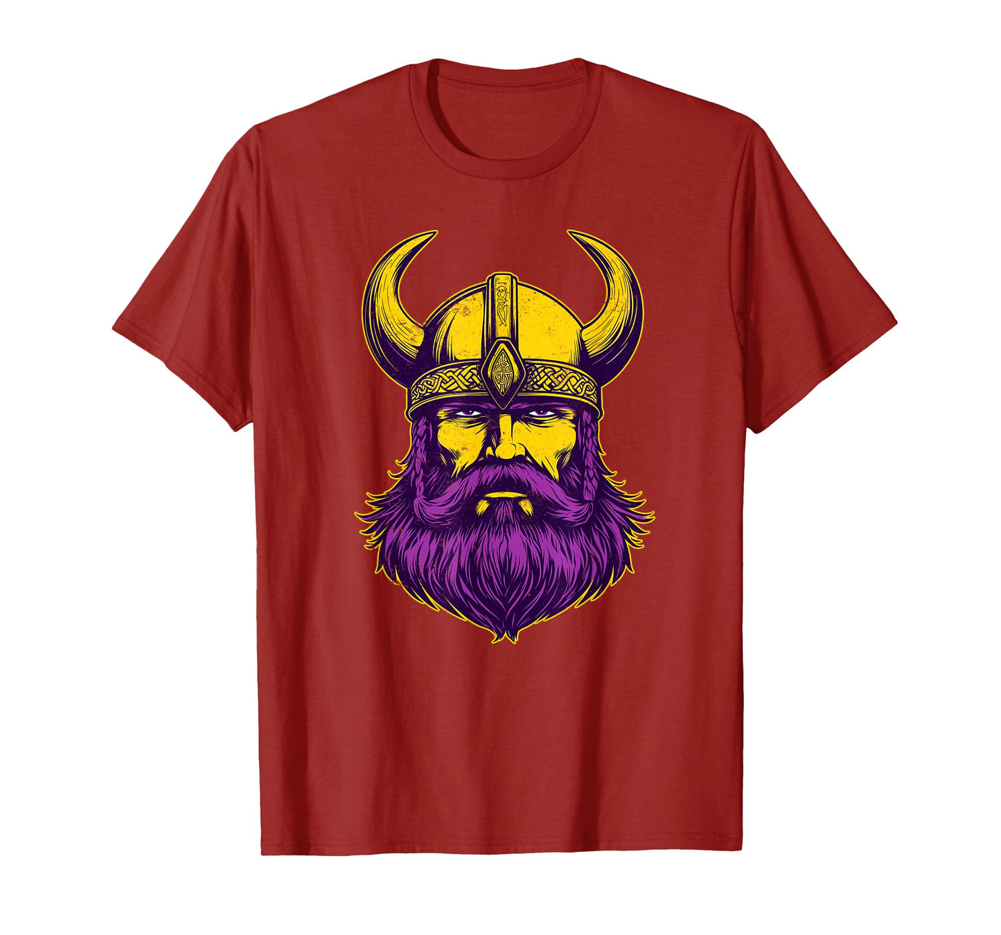 Viking Warrior Helmet Men Distressed Nordic Viking Purple T-Shirt