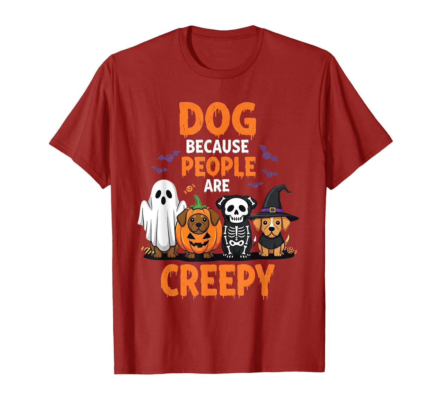 Dog Because People are Creepy Funny Halloween Costume T-Shirt