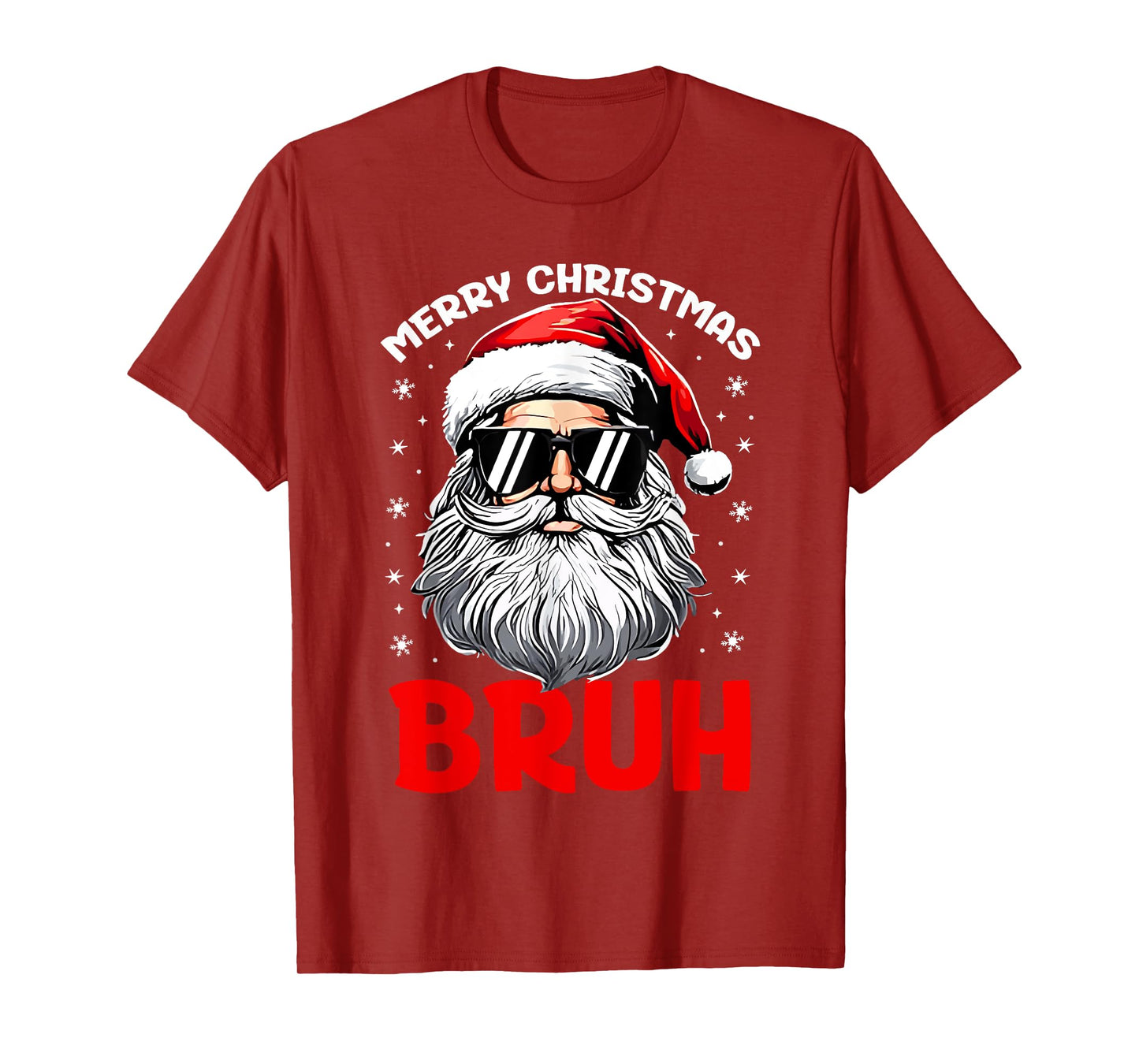 Merry Christmas Bruh Funny Santa Claus Retro Men Women Kids T-Shirt