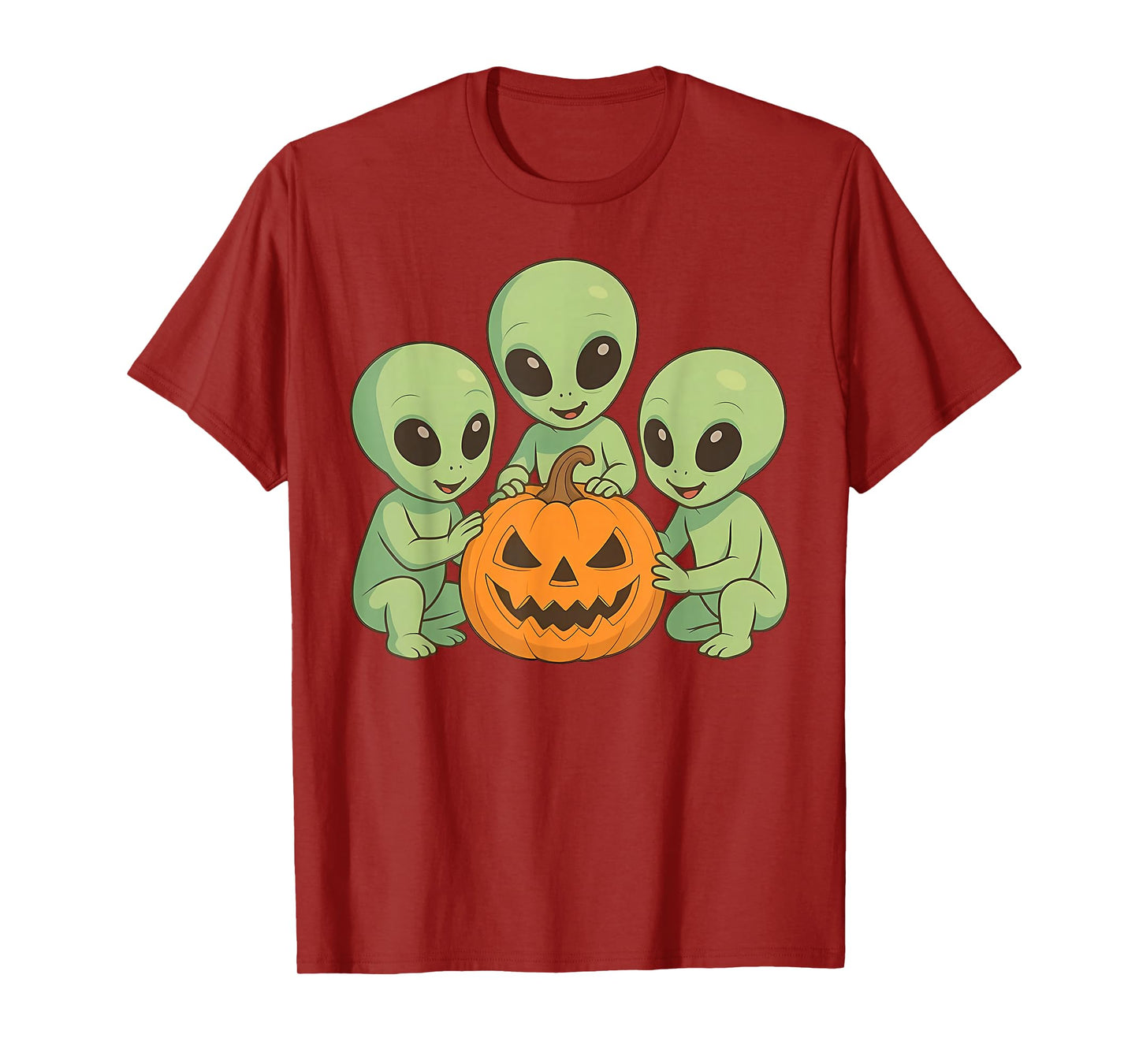UFO Alien Spooky Pumpkin Trick Or Treat Space Halloween T-Shirt