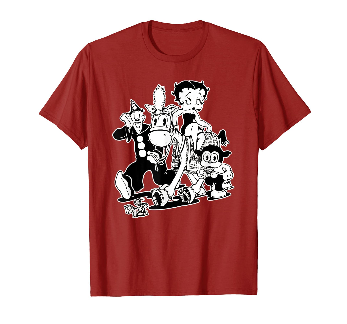 Koko the Clown x Betty x Bimbo Vintage Cartoon T-Shirt