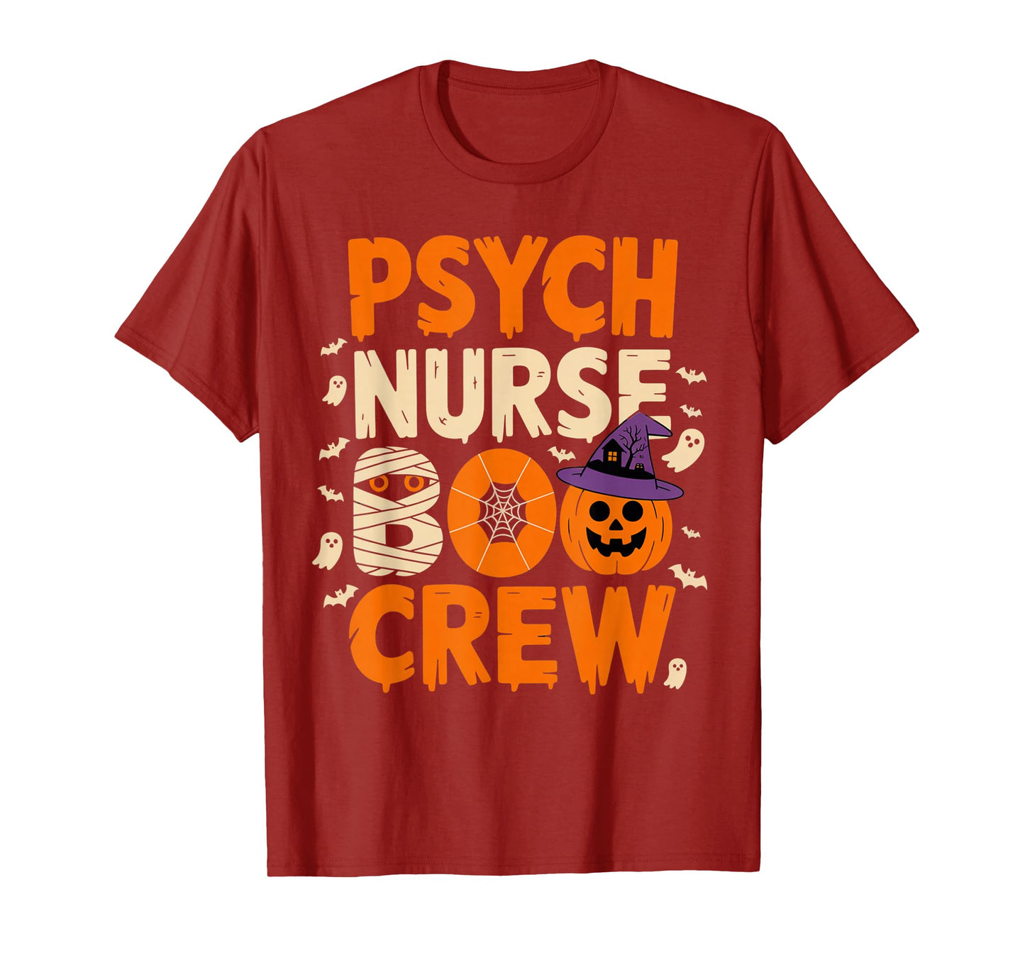 Psych Nurse Boo Crew Funny Halloween Outfit for Nurses T-Shirt