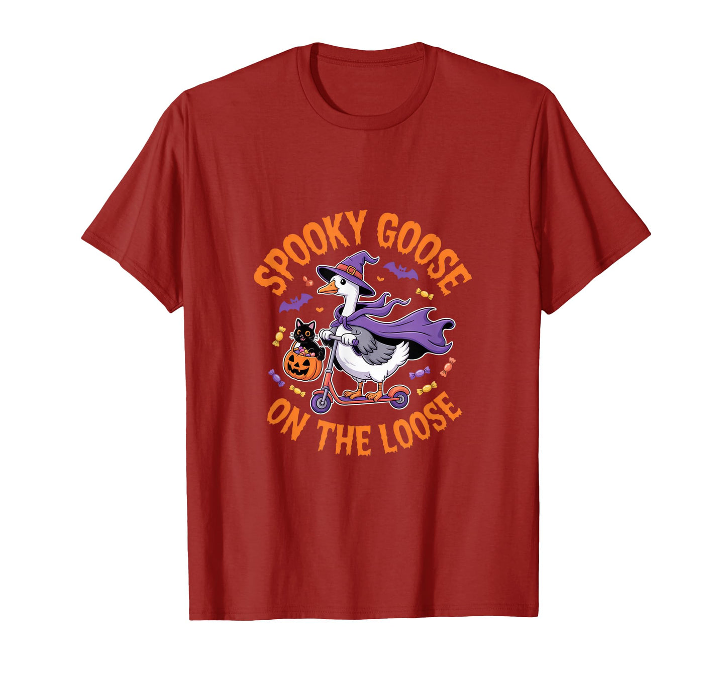 Spooky Goose on The Loose + Halloween Fun + Animal Lovers T-Shirt