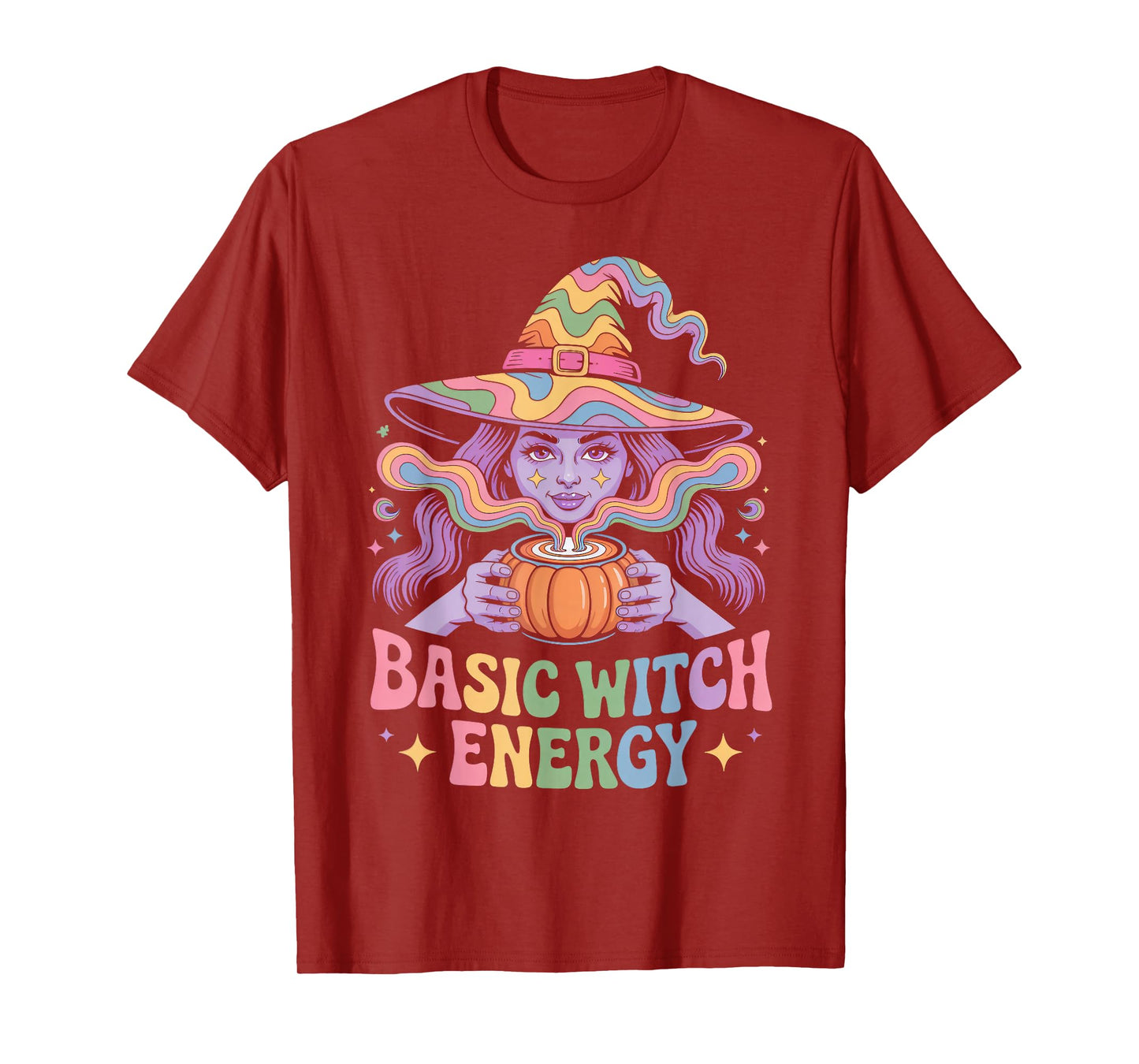 Basic Witch Energy Magical Trippy Rainbow Latte T-Shirt