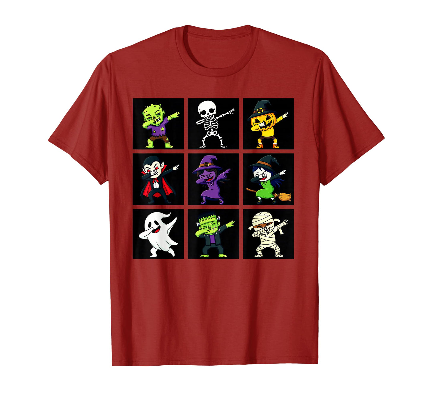 Cute Halloween Dab Monsters Ghost, Witch, Skeleton T-Shirt