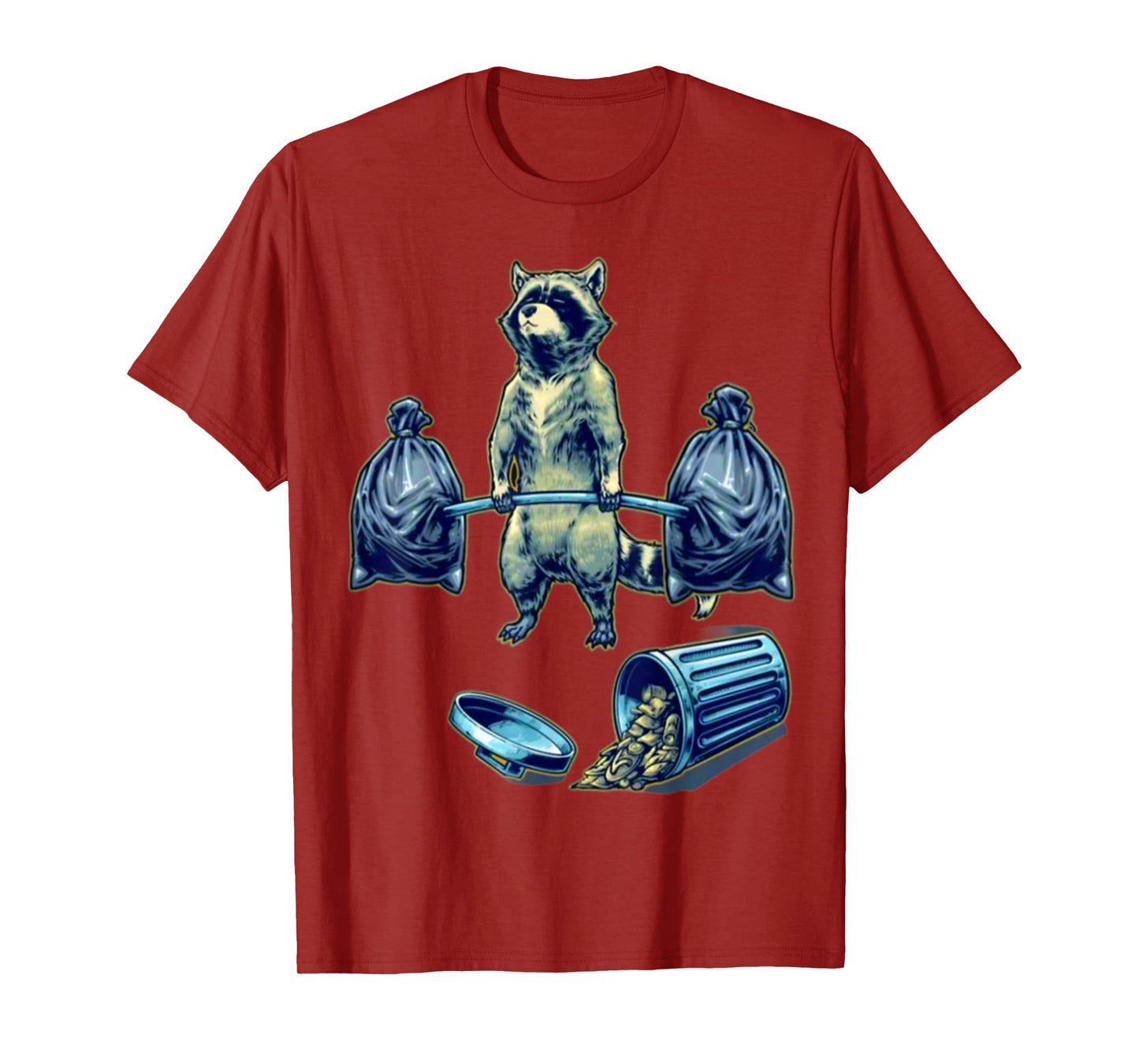 Deadlifting Raccoon Weightlifting Bodybuilding Fitness Gym T-Shirt