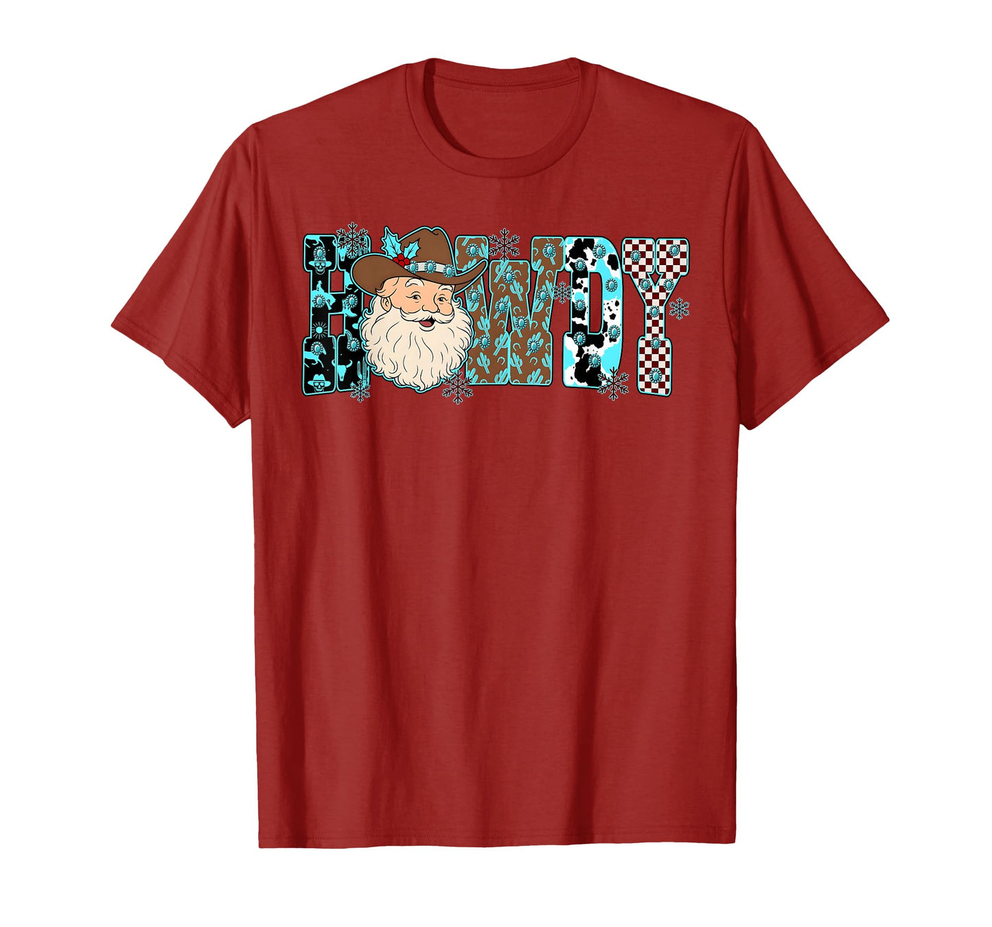 Howdy Christmas Santa Cowboy Cowgirl Western Xmas Rodeo T-Shirt