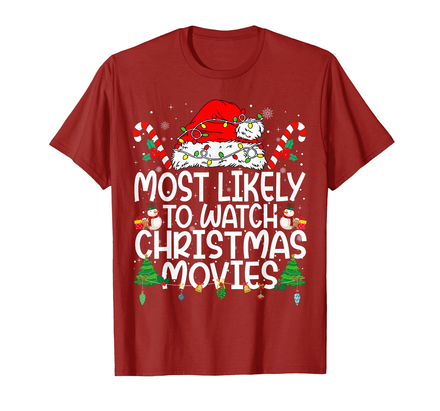 Family Matching Xmas Most Likely to Watch Christmas Movies T-Shirt