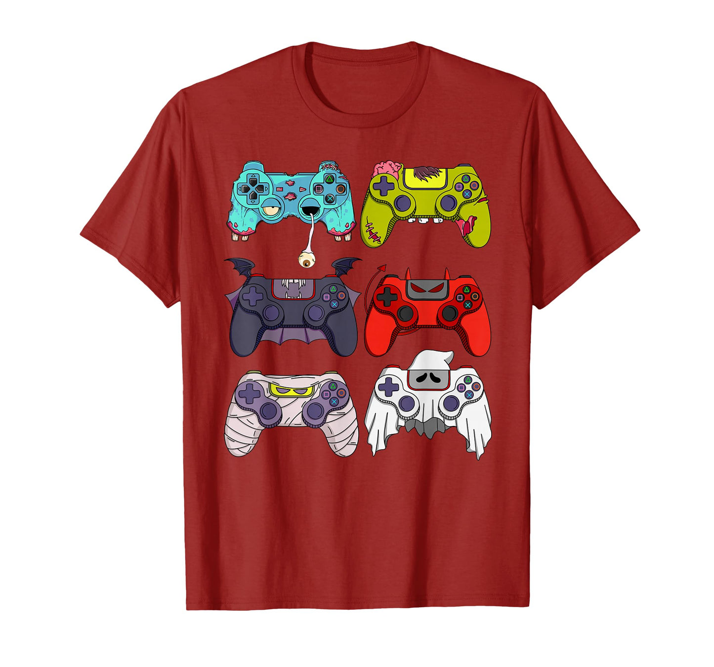 Skeleton Zombie Gaming Controllers Ghost Halloween Boys Kids T-Shirt