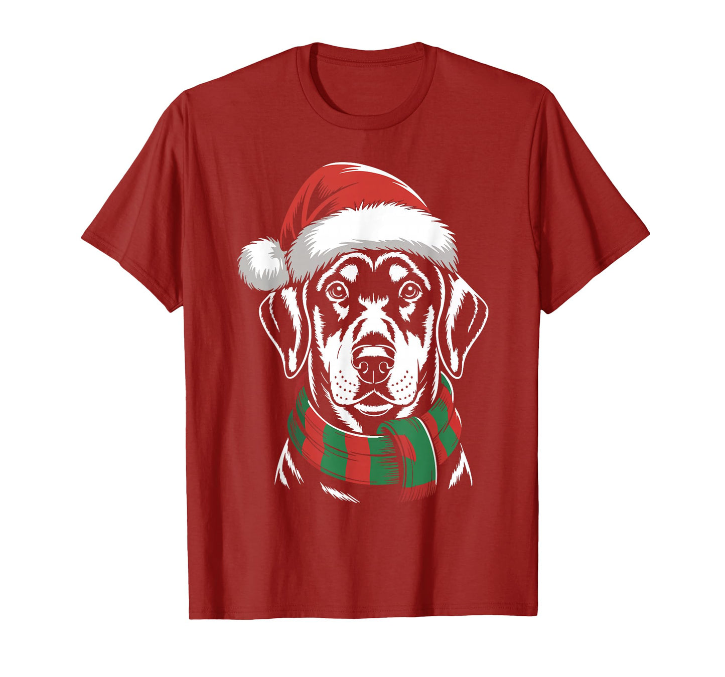 Doberman Pinscher Dog Xmas Santa Hat Scarf Christmas Costume T-Shirt