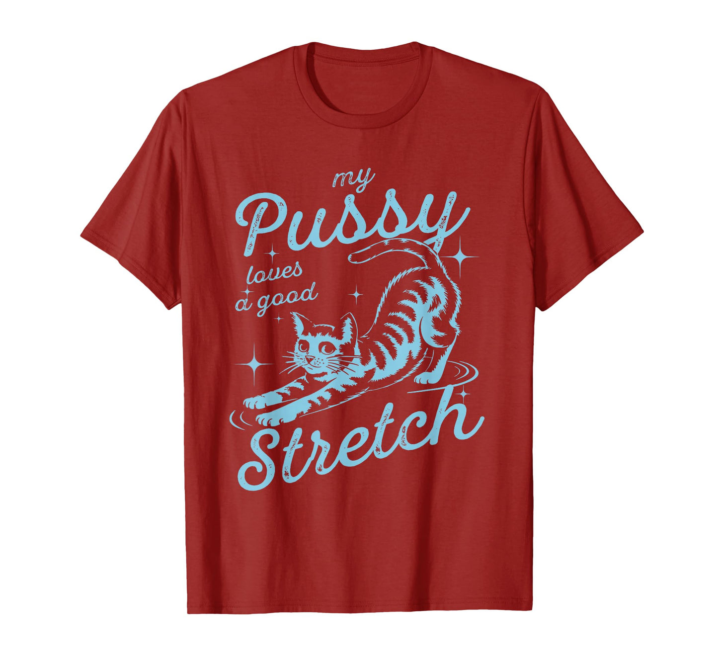My Pussy Loves A Good Stretch Inappropriate Adult Humor Cat T-Shirt