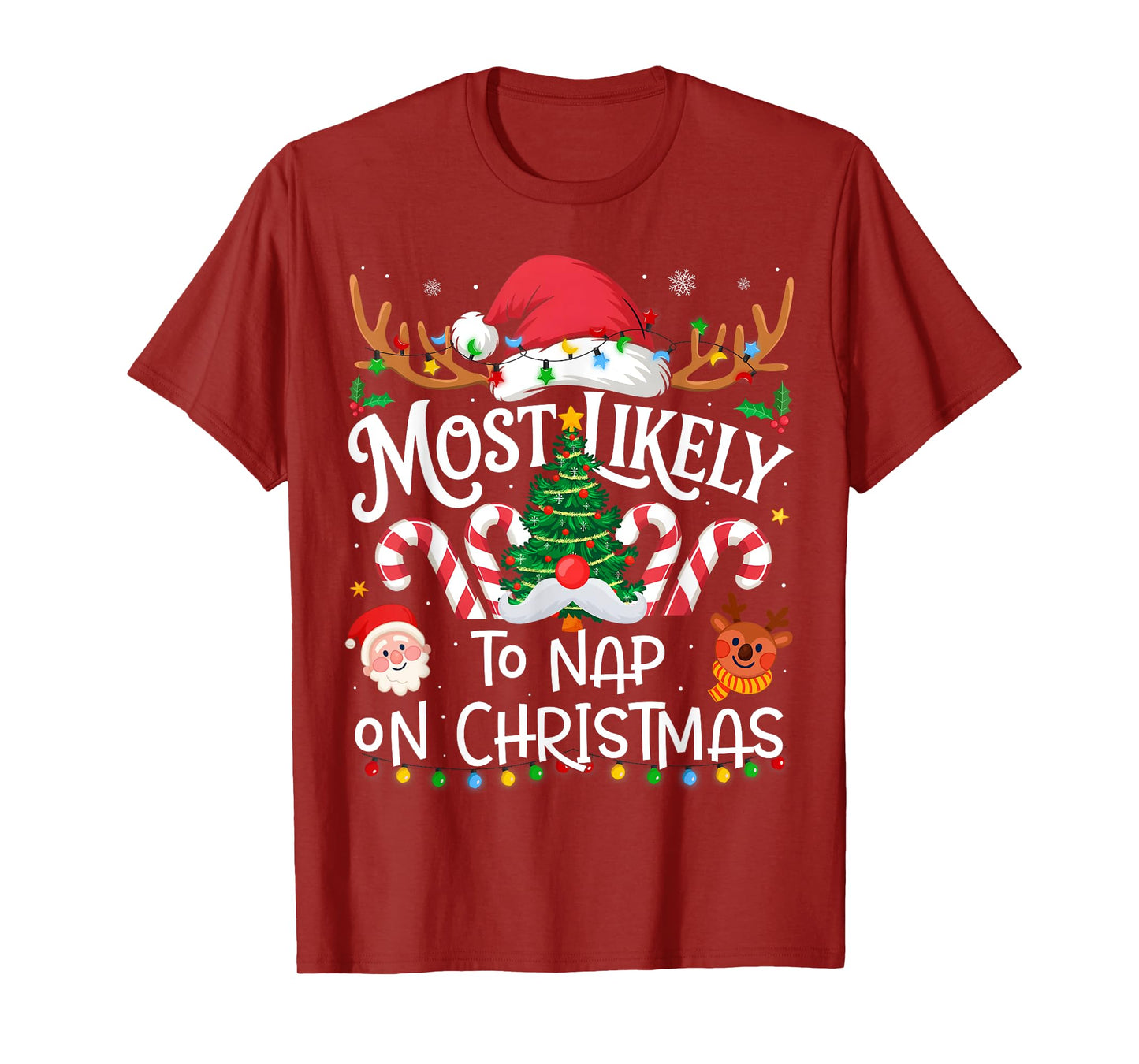 Most Likely to Nap On Christmas Family Matching Christmas T-Shirt