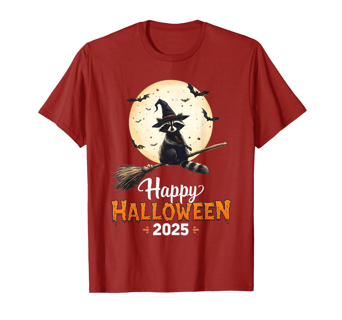 Funny Witch Raccoon Candy Spooky Ghost Halloween Costume T-Shirt