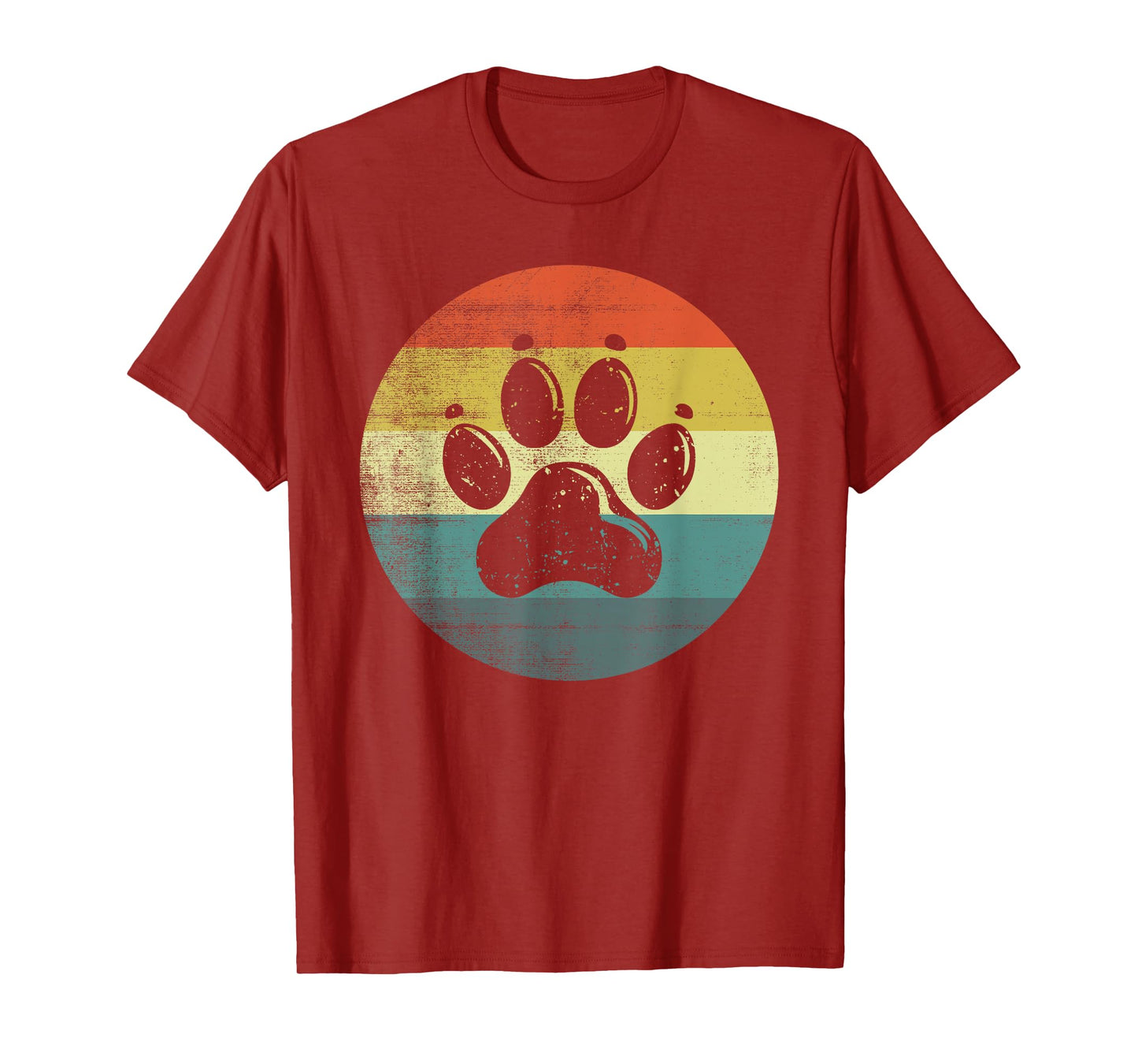 Retro Vintage Dog Paw Design T-Shirt for Men Women Kids