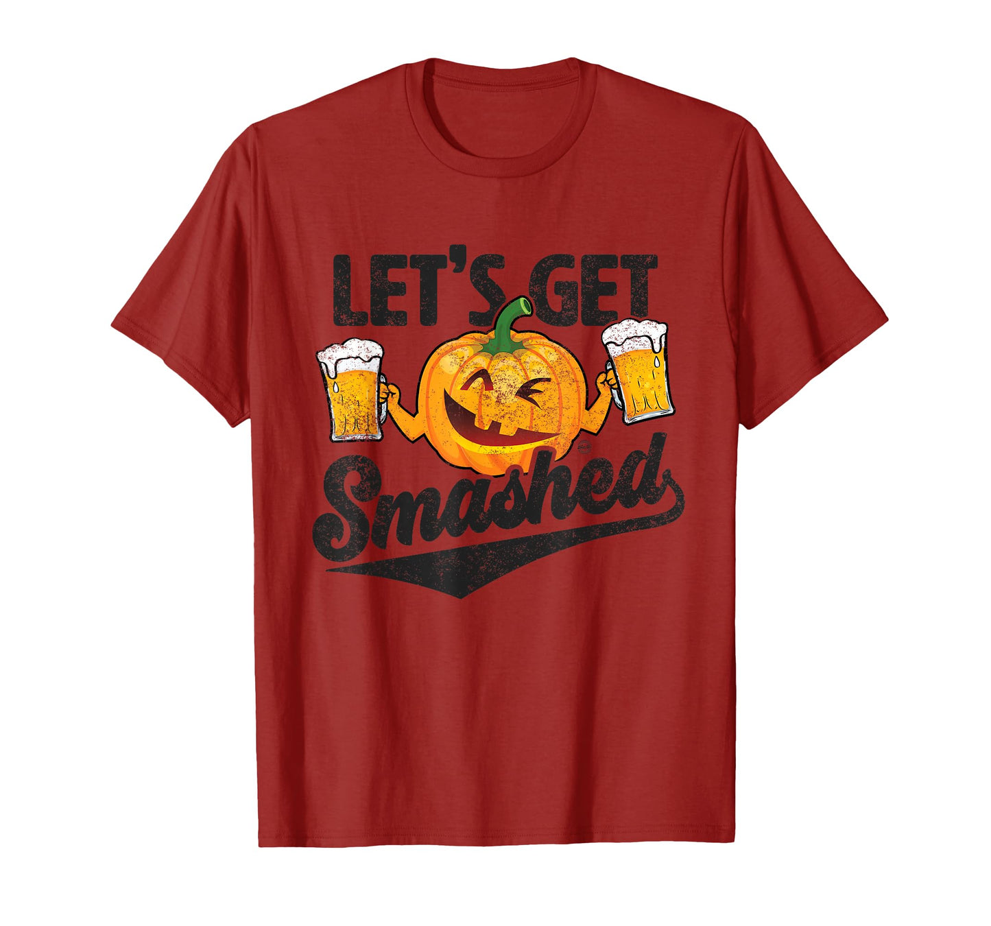 Lets Get Smashed Funny Pumpkin Beer Halloween T-Shirt