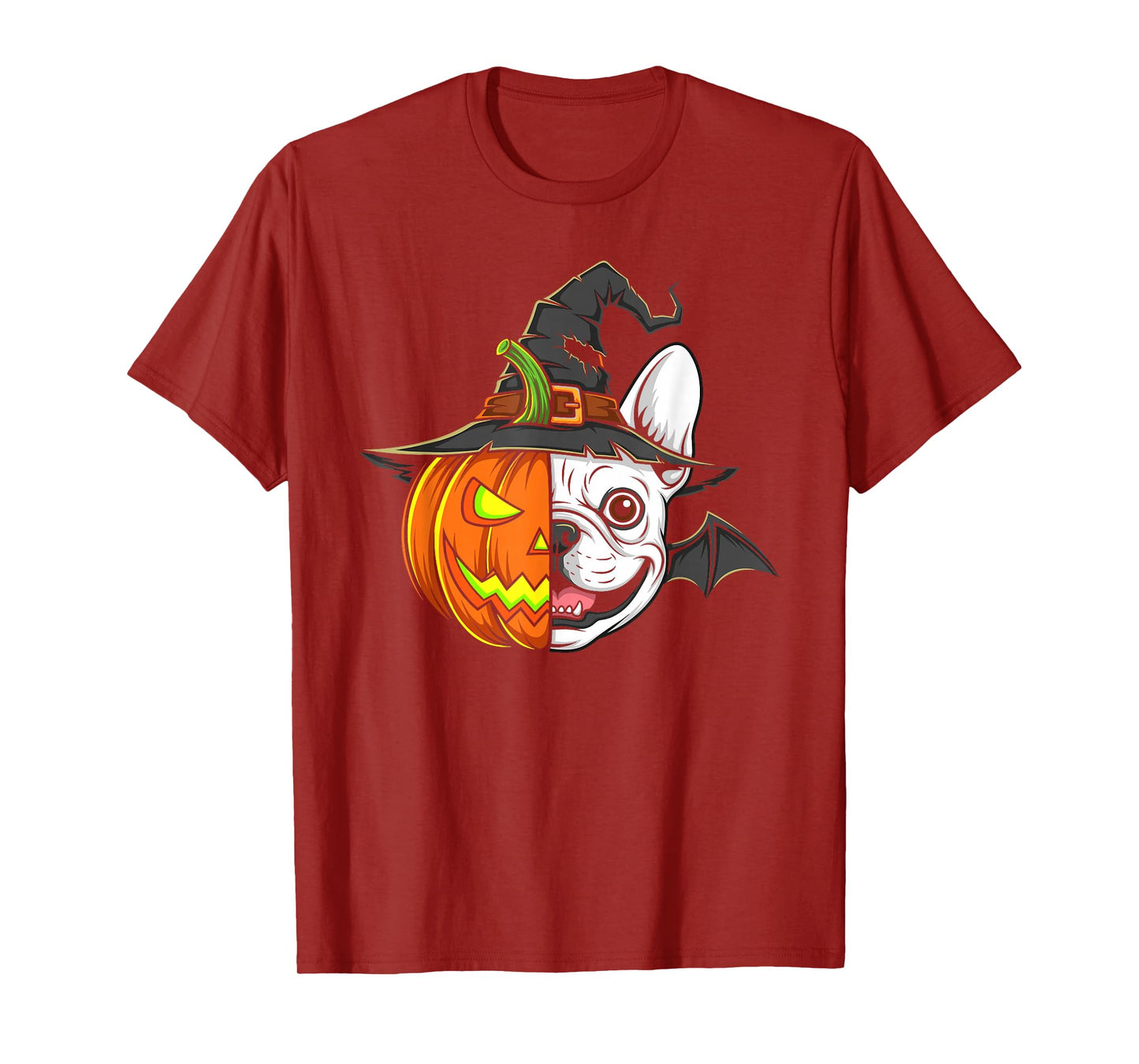 French Bulldog Pumpkin Jack O Lantern Halloween Mens Womens T-Shirt