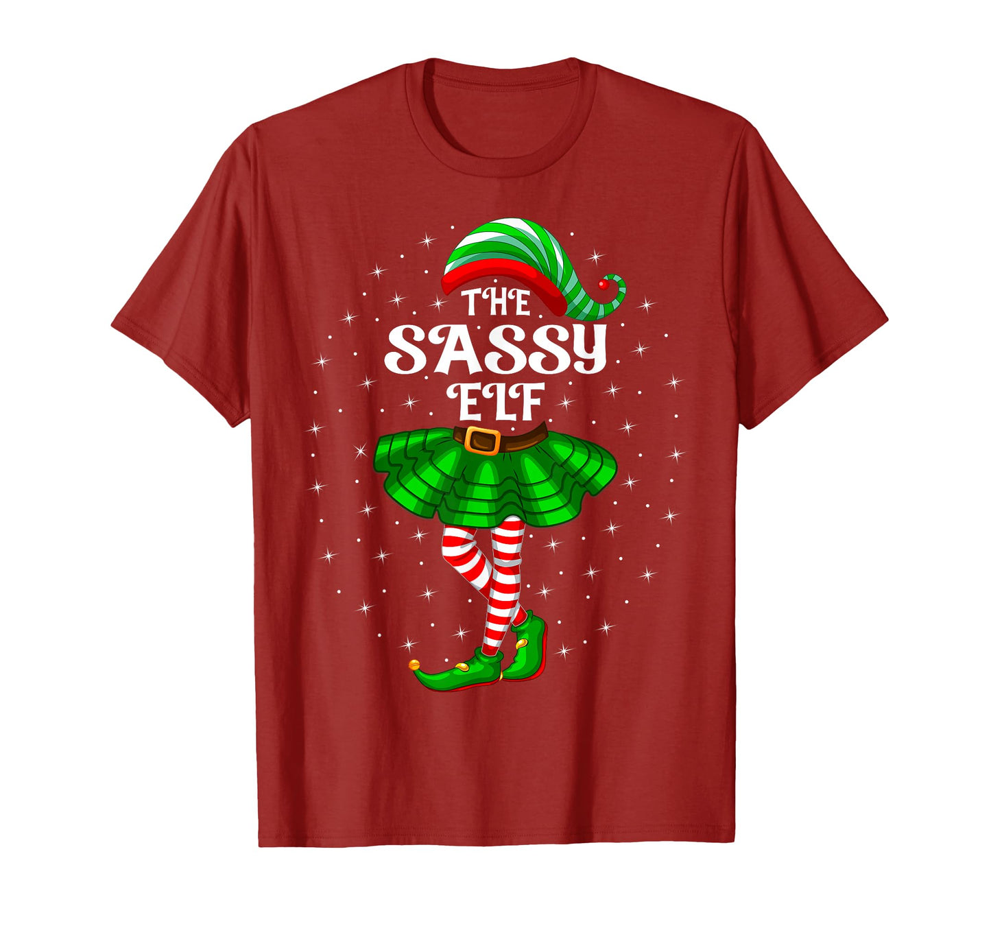 Xmas Family Matching Women Girls Mom The Sassy Elf Christmas T-Shirt