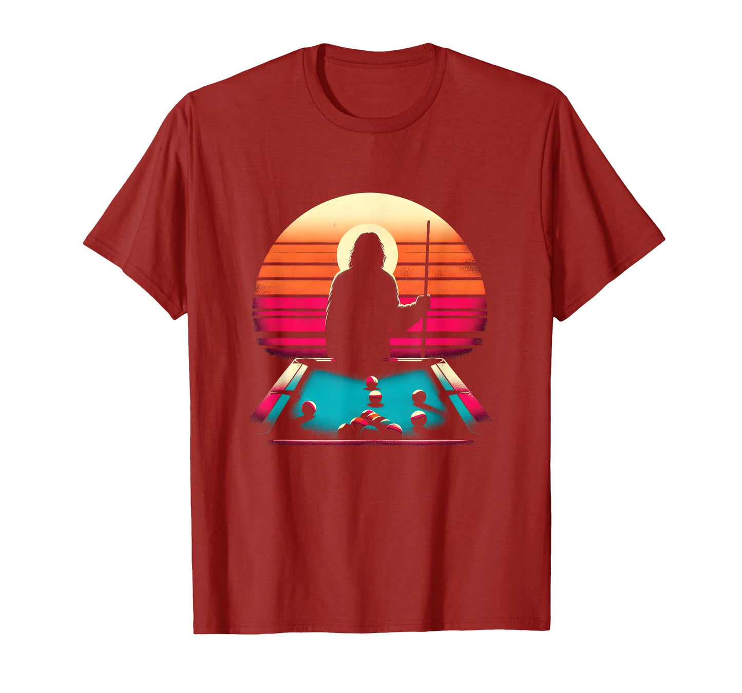 Jesus Playing Pool Billiard - Funny Christian Religious T-Shirt