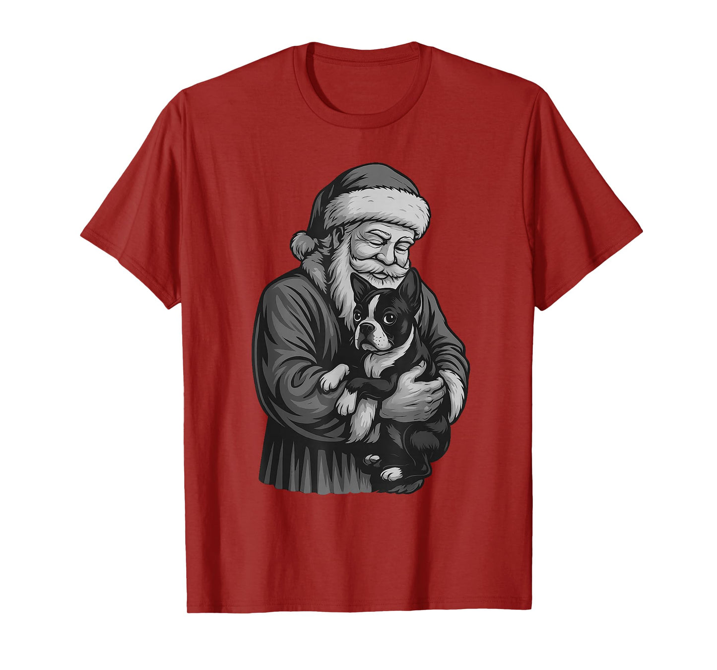 Boston Terrier Santa Claus Christmas Dog Lover T-Shirt