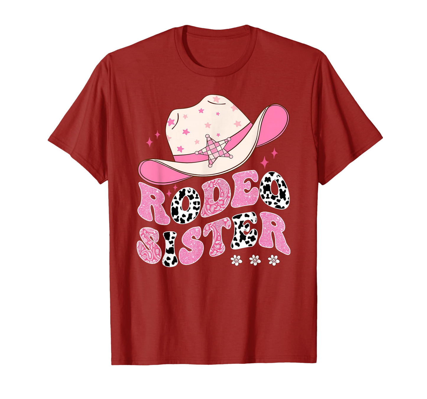 Rodeo Sister Pink CowGirl 1St Birthday Family Matching T-Shirt