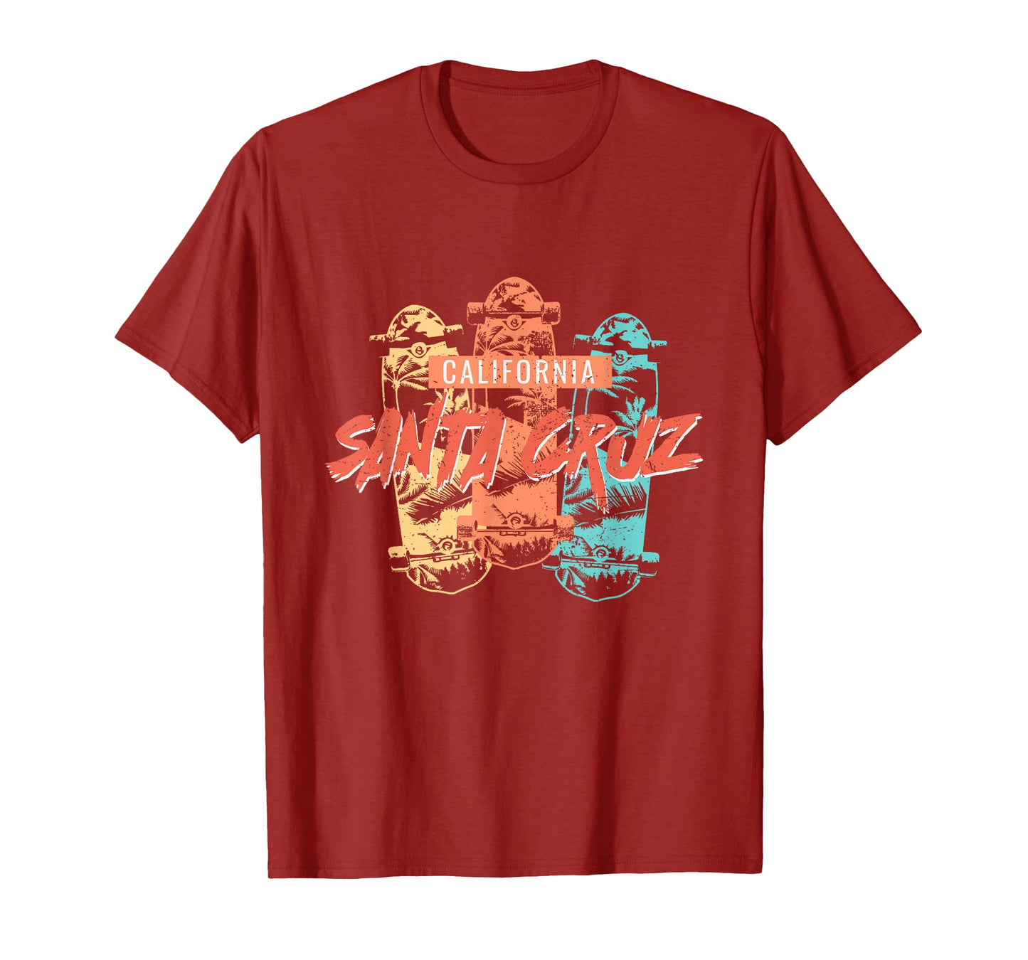 Santa Cruz California Tropical Vintage Skateboards Skater T-Shirt