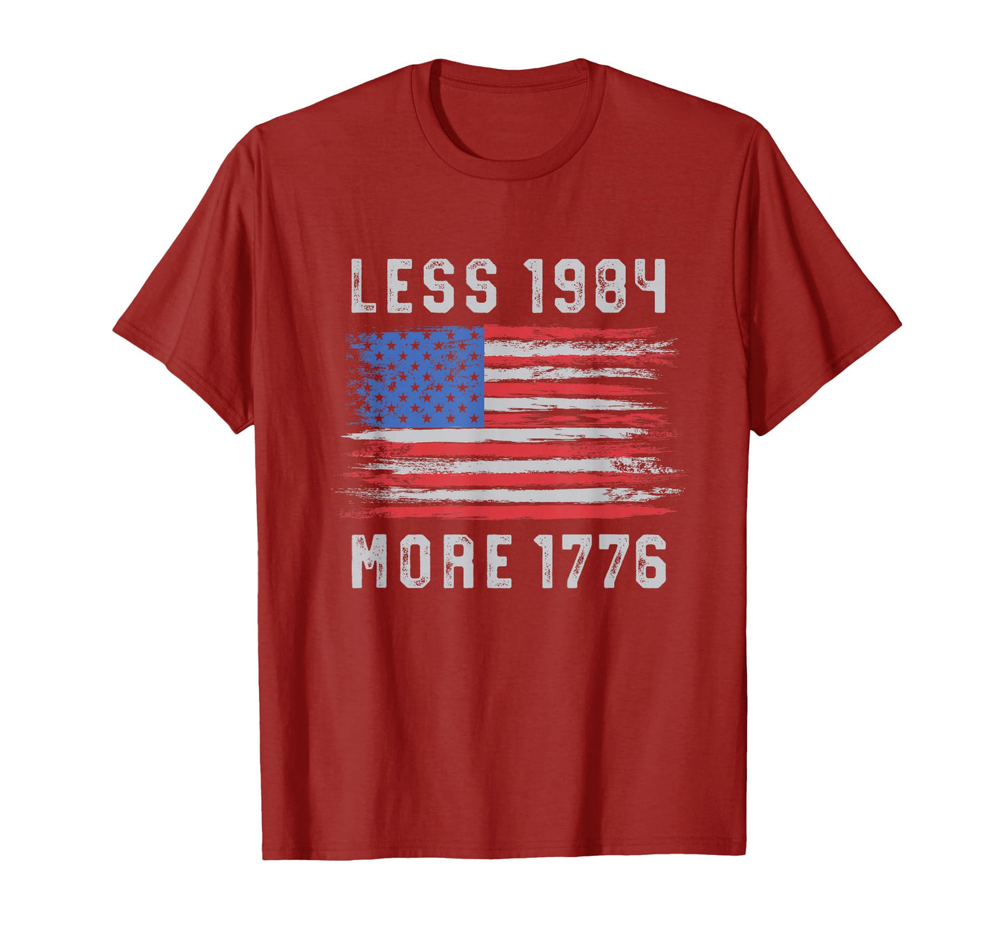 Less 1984 More 1776 Free Speech Vintage Grunge Flag July 4th T-Shirt
