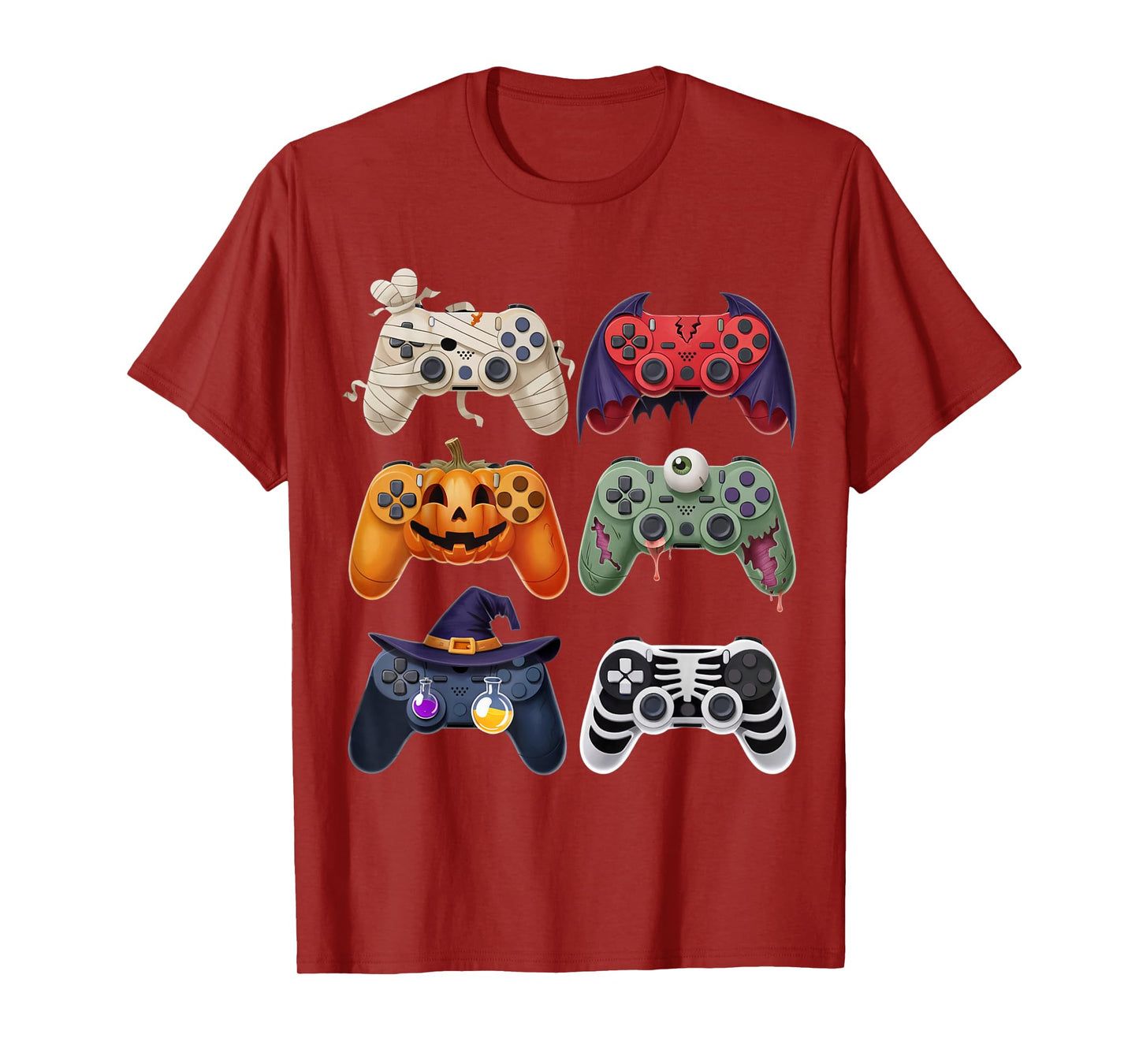 Halloween Skeleton Zombie Gaming Controllers Mummy Boys Kids T-Shirt