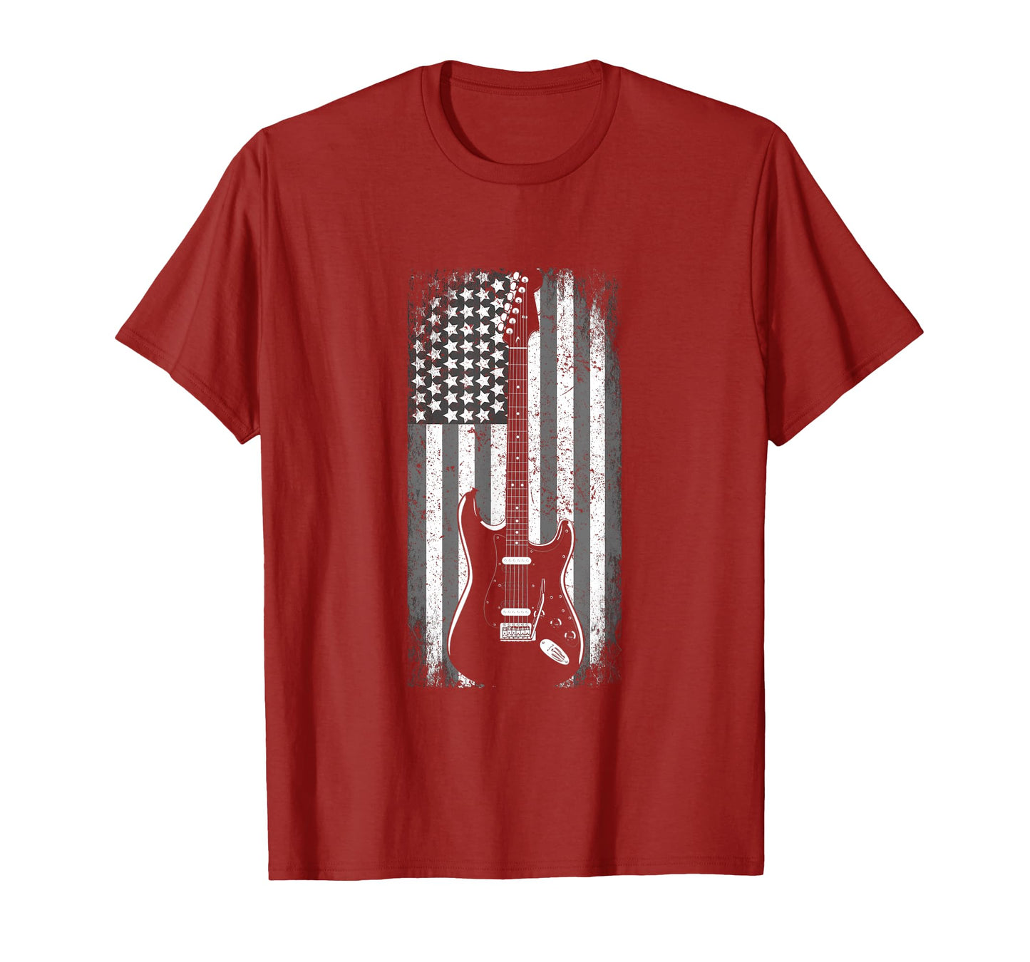 Vintage Rock and Roll Shirt USA American Flag Guitar T-Shirt