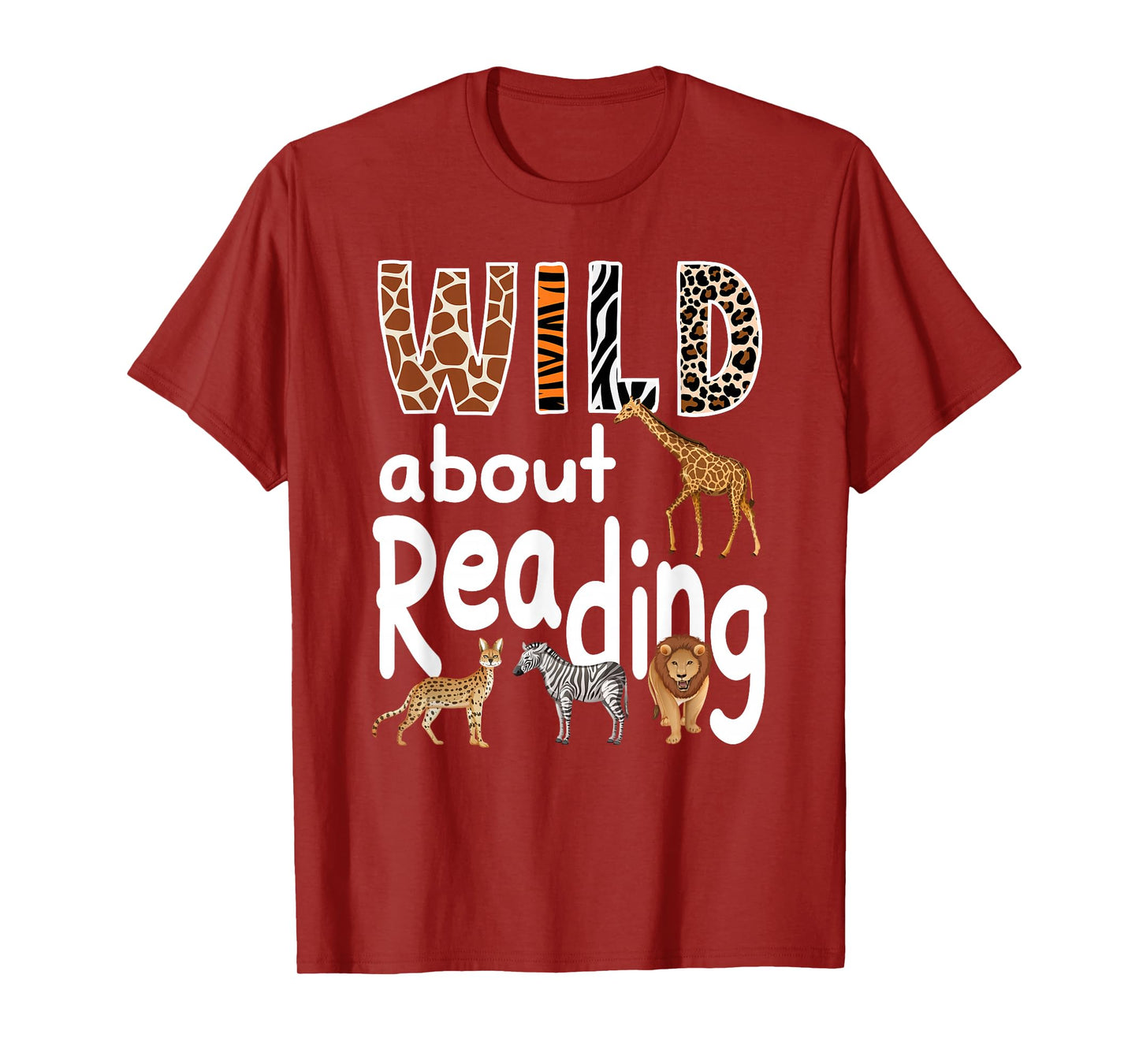 Zoo Animals Wild About Reading Books Reader Lover Librarian T-Shirt