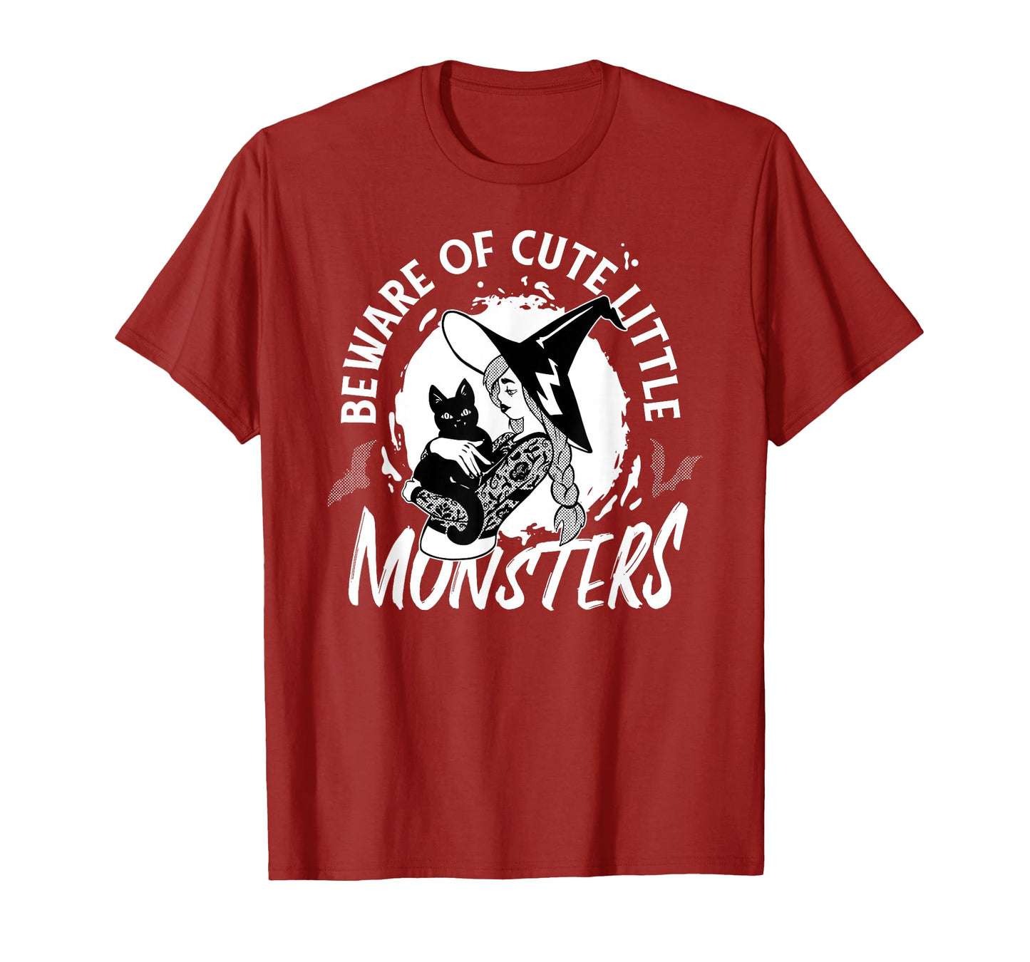 Beware of Cute Little Monsters Halloween Cat T-Shirt
